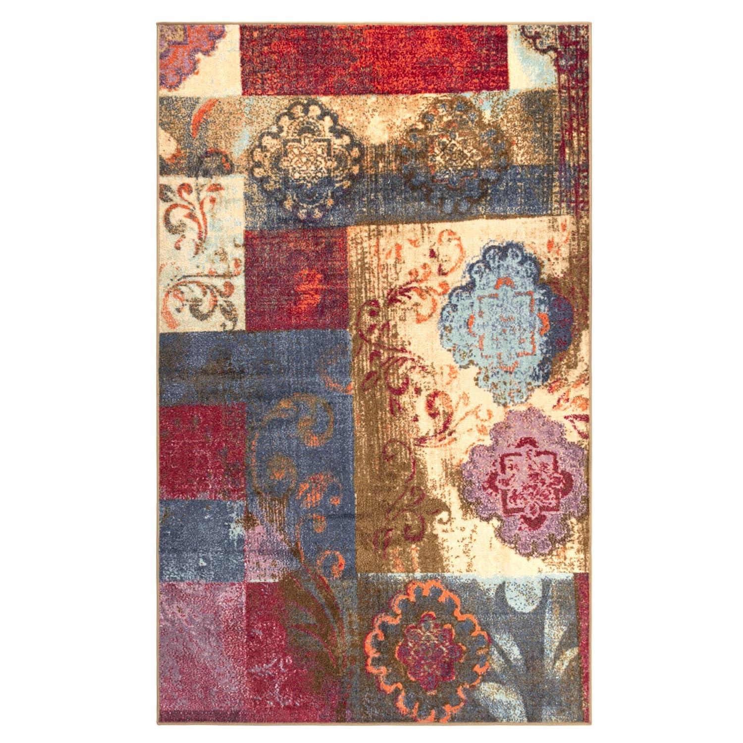 Superior Emory Patchwork Non-Slip Indoor Runner 2' 7" x 8', Brown