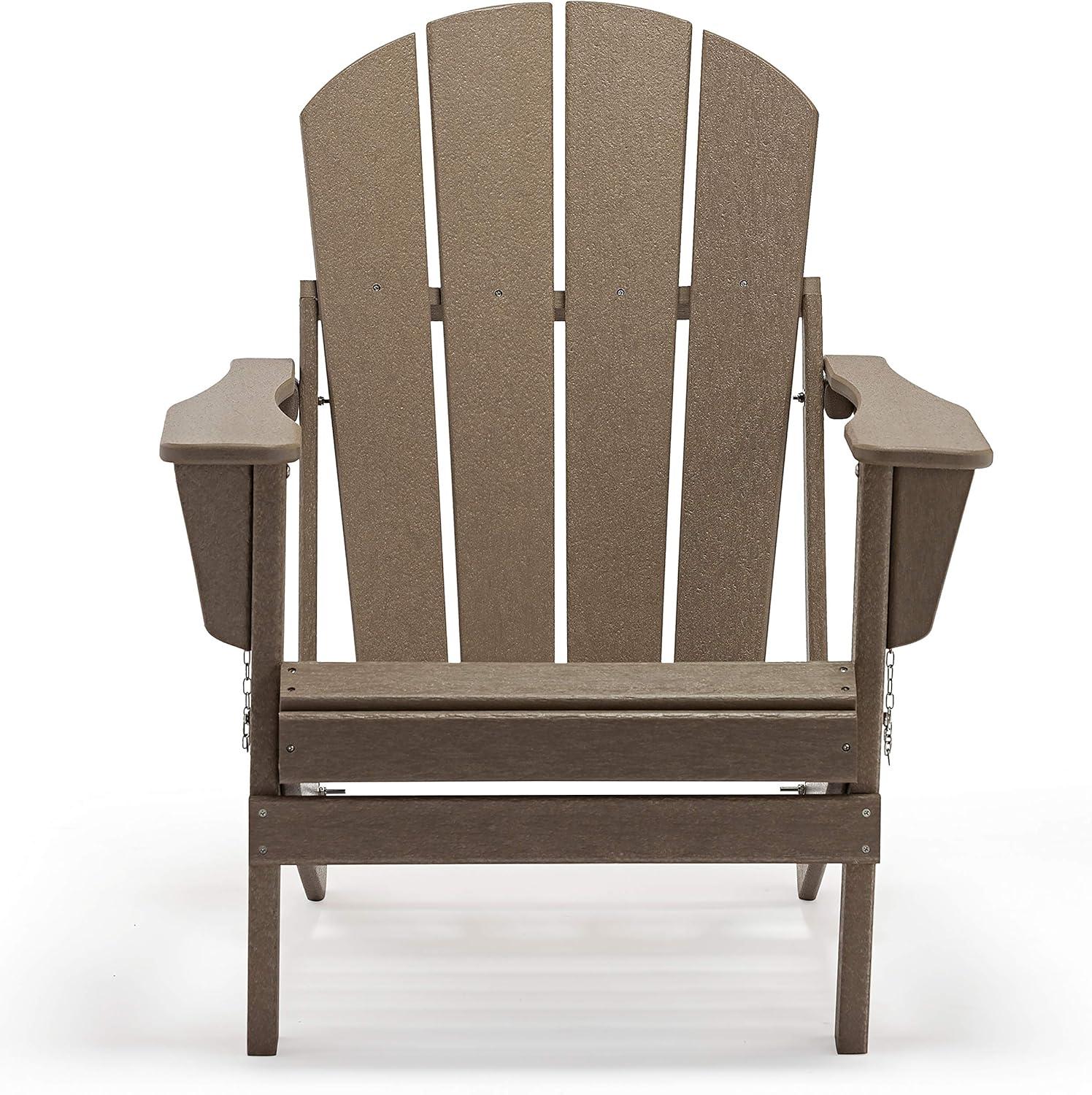 WestinTrends Malibu HDPE Outdoor Patio Folding Poly Adirondack Chair