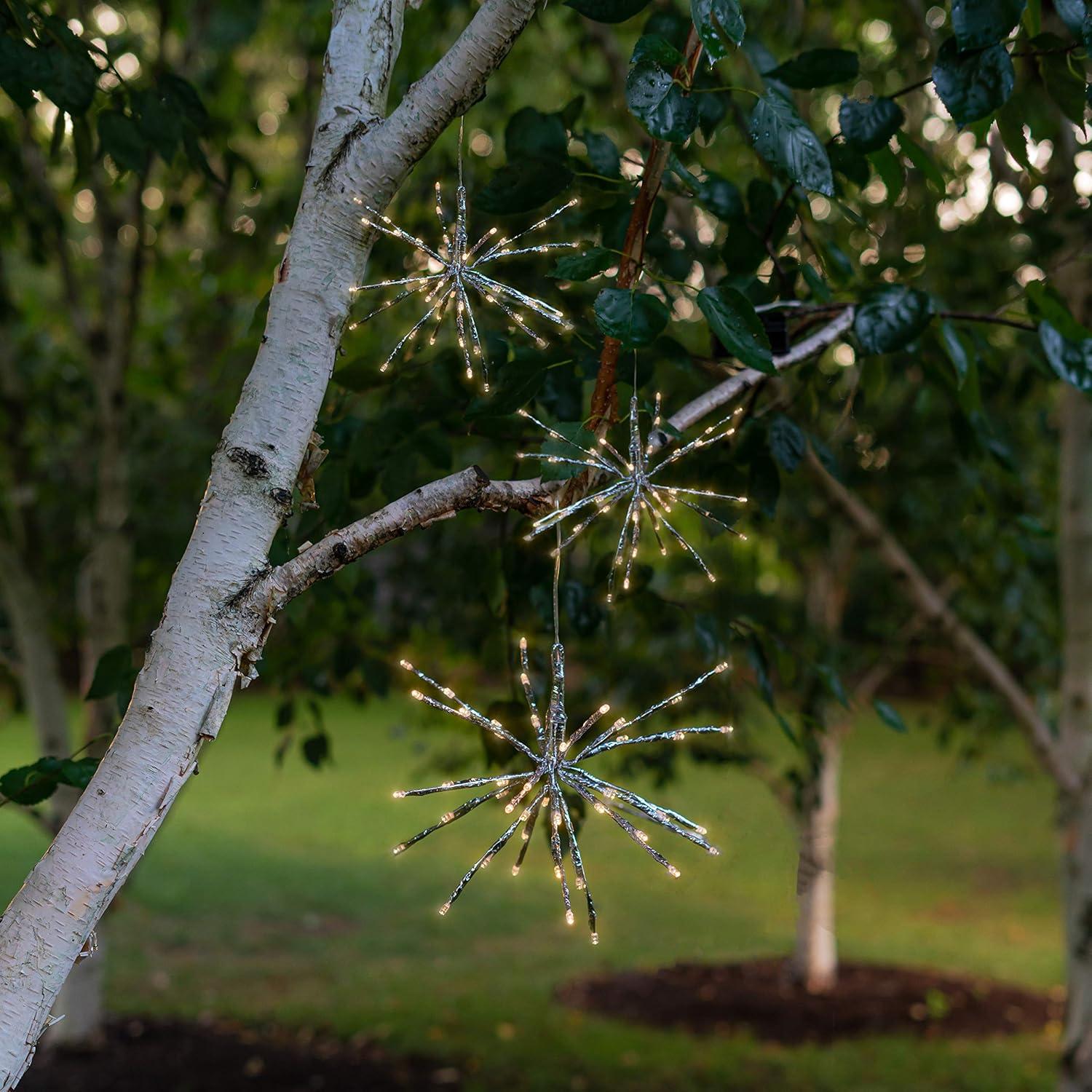 Solar LED Hanging Snowflake Starburst Light