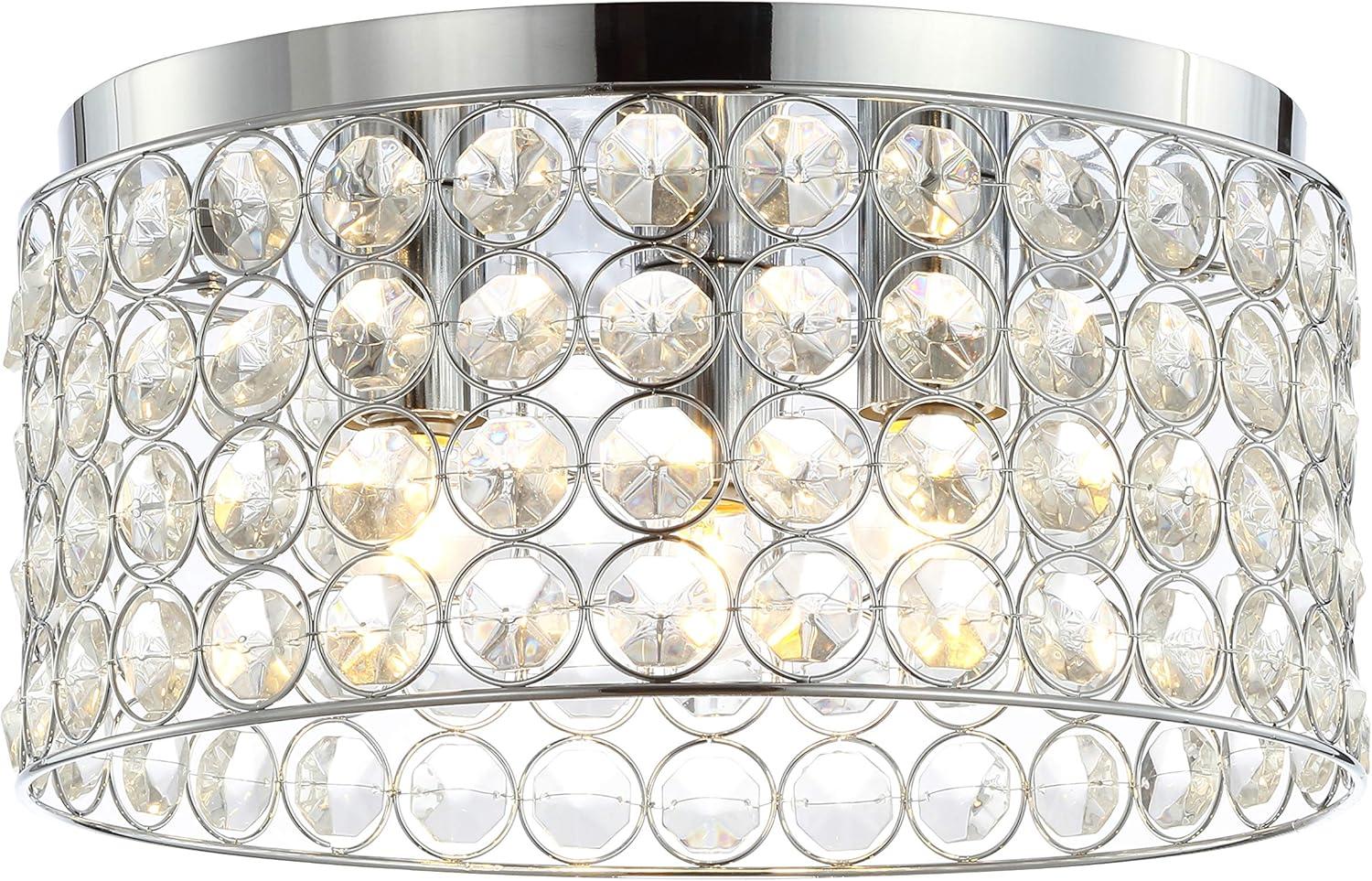 Ellen Crystal Chrome 15" LED Flush Mount Ceiling Light