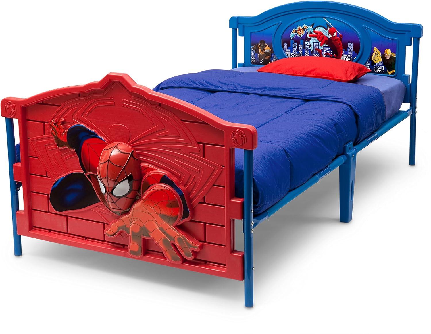 Action-Packed Spider-Man Metal Twin Bed with Drawer and Headboard