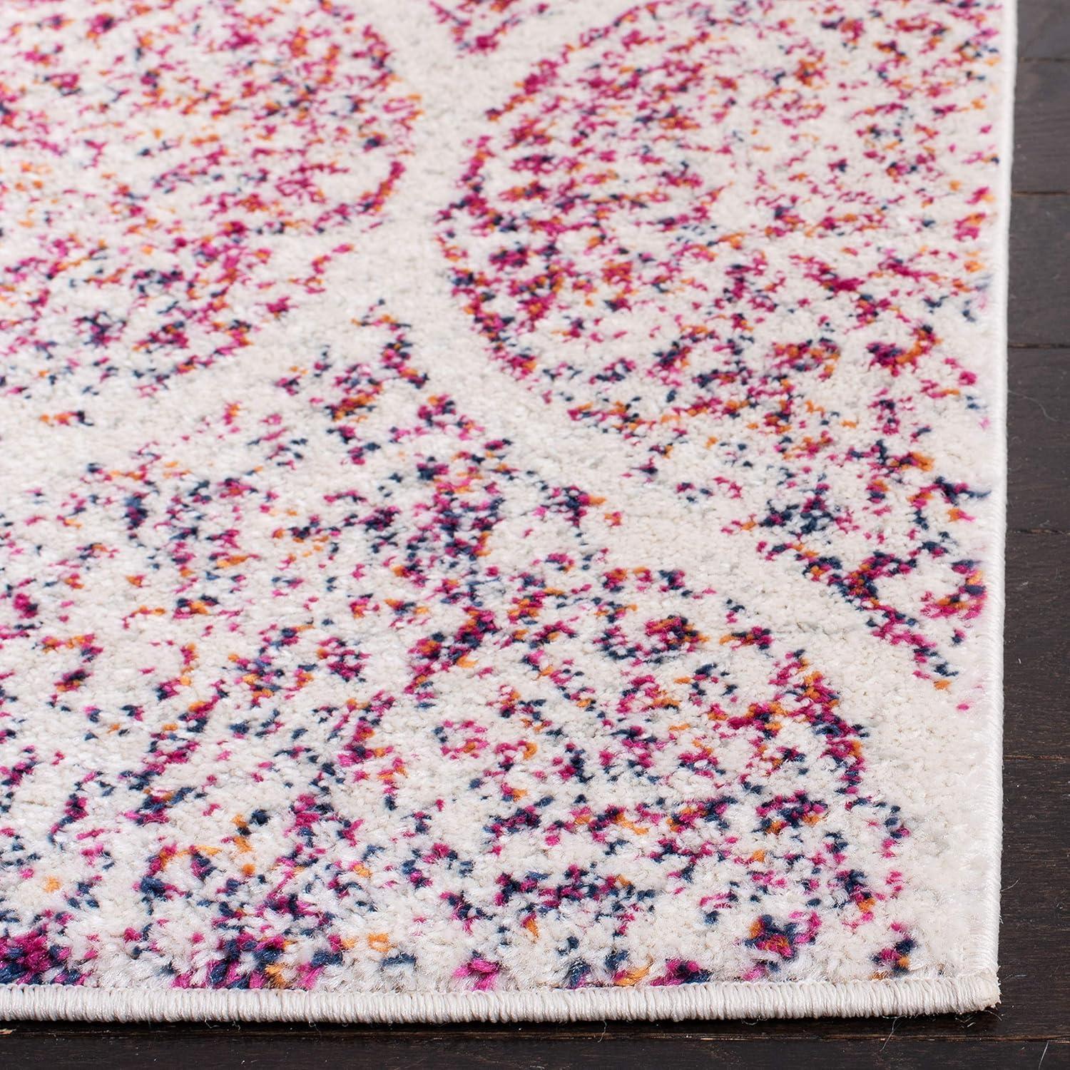 Madison MAD604 Power Loomed Indoor Area Rug - Cream/Fuchsia - 5'3"x7' - Safavieh