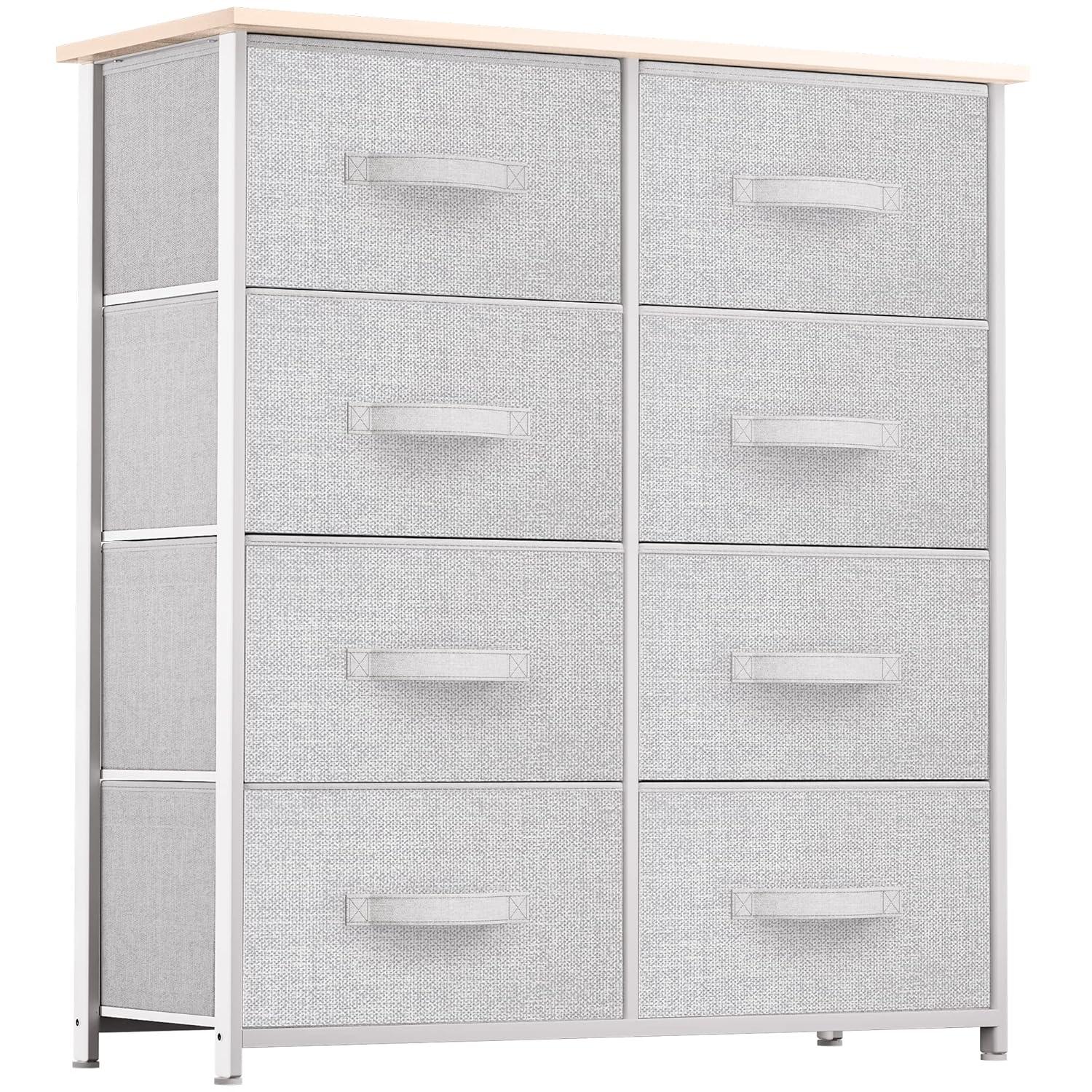 YITAHOME 8 Drawers Dresser - Fabric Storage Tower, Organizer Unit for Room, Living Room & Closets - Sturdy Steel Frame, Easy Pull Fabric Bins & Wooden Top