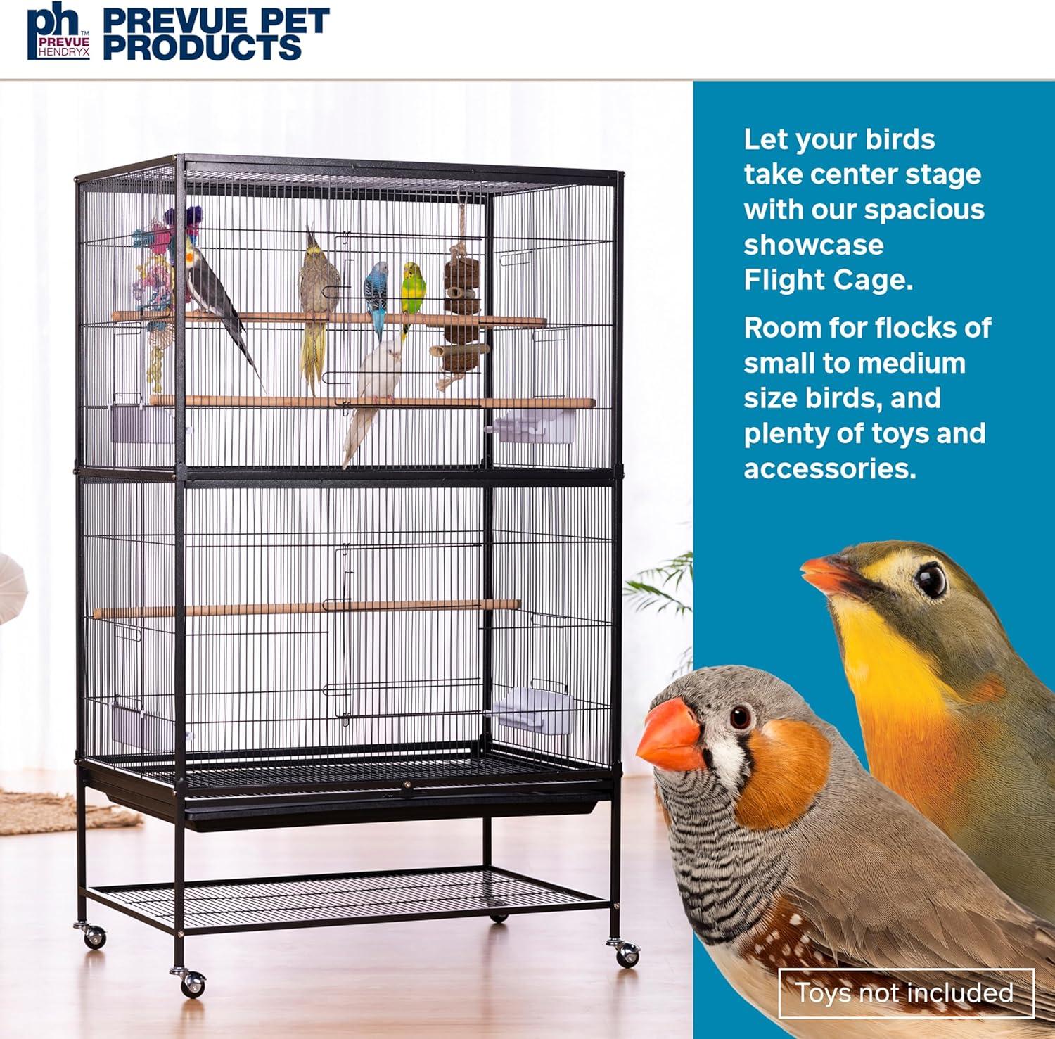 Prevue Pet Products Wrought Iron Flight Cage with Stand F040 Black Bird Cage, 31-Inch by 20-1/2-Inch by 53-Inch