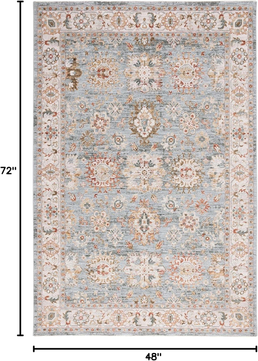 Hamilton HLT112 Power Loomed Area Rug - Blue/Ivory - 4'x6' - Safavieh.