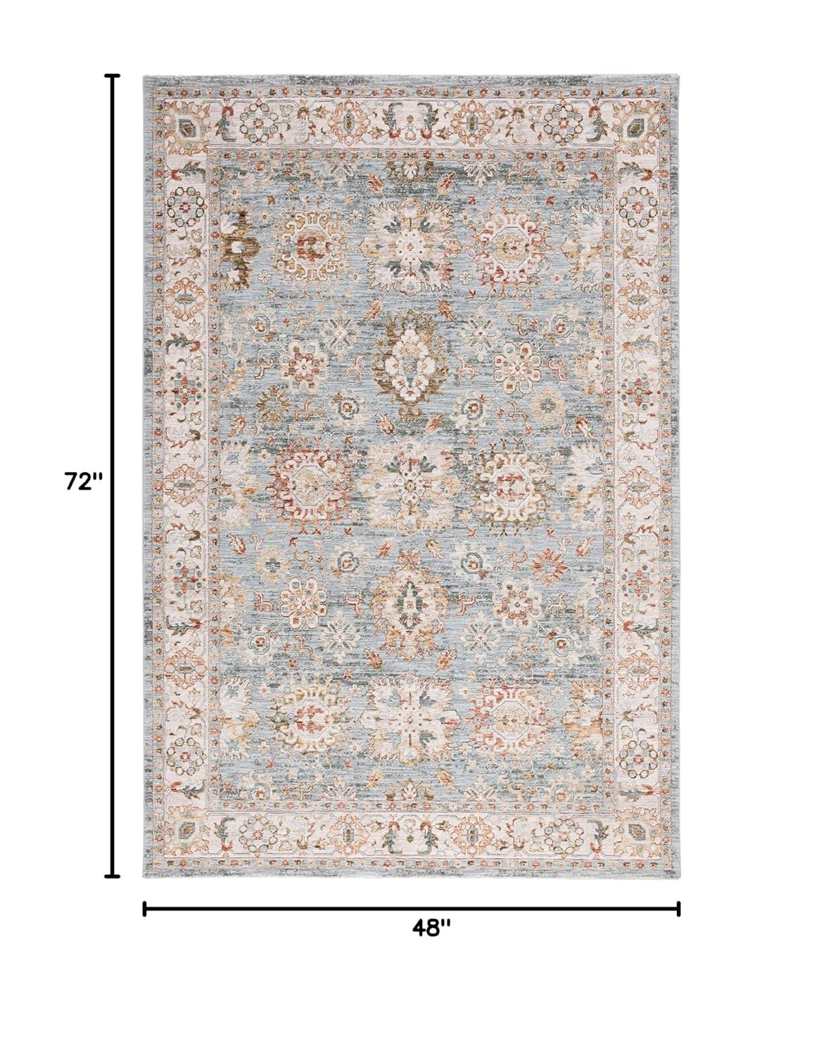 Hamilton HLT112 Power Loomed Area Rug - Blue/Ivory - 4'x6' - Safavieh.