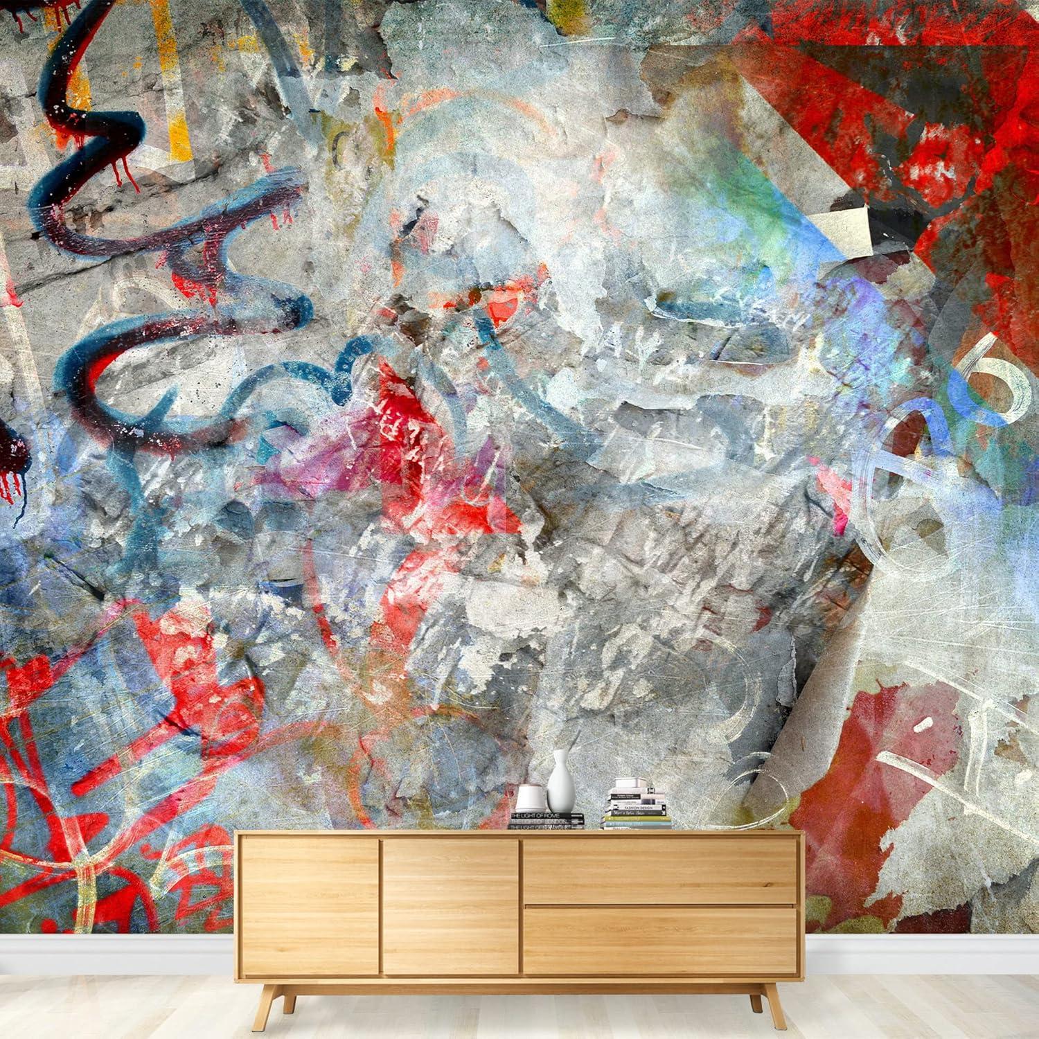 wall26 - Fondo de Graffiti, Ilustración Grunge - Mural de Pared Removible / Papel Tapiz Grande Autoadhesivo - 100x144 Pulgadas