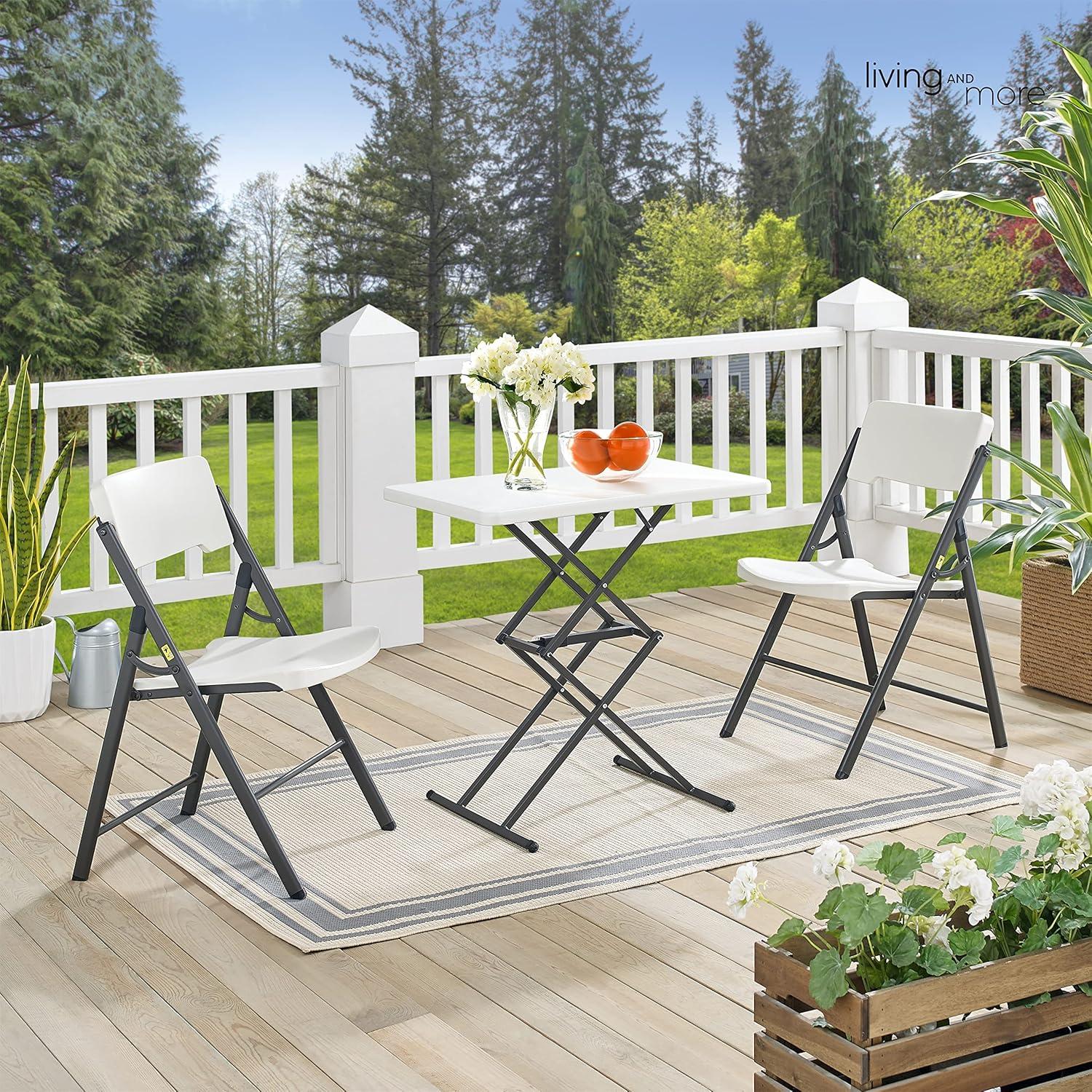 MASMIO 28Inch Height-Adjustable Portable Dinner Table