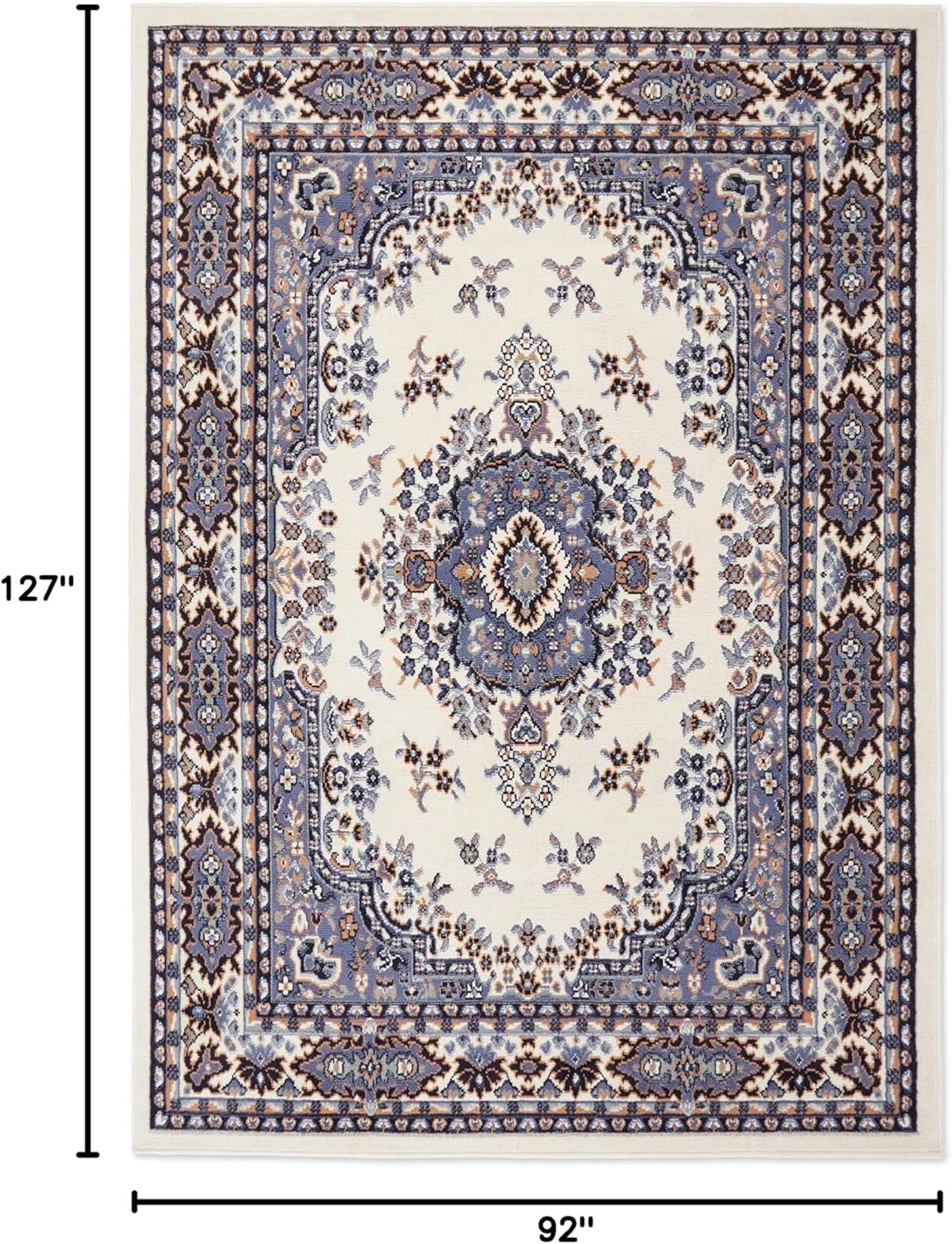 Home Dynamix Premium Sakarya Traditional Medallion Area Rug, Ivory/Blue, 7'8"x10'7"