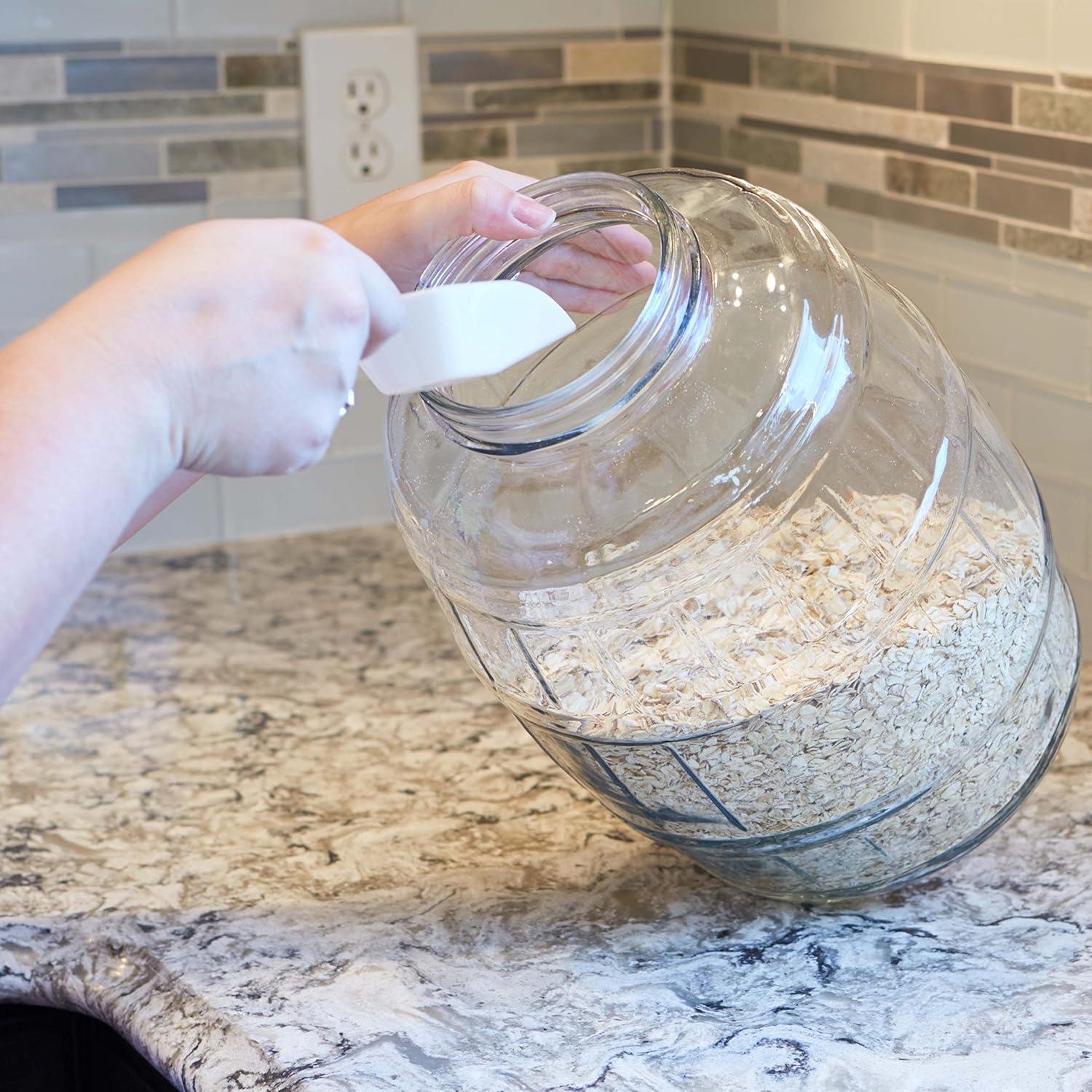 Clear Glass 2.5 Gallon Barrel Jar with Wood Handle