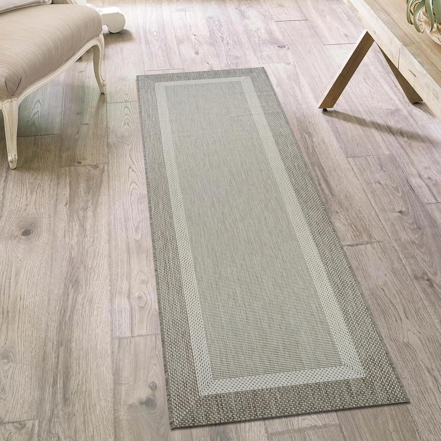 Couristan Saniya Flatwoven Champagne Taupe Indoor Outdoor Area Rug