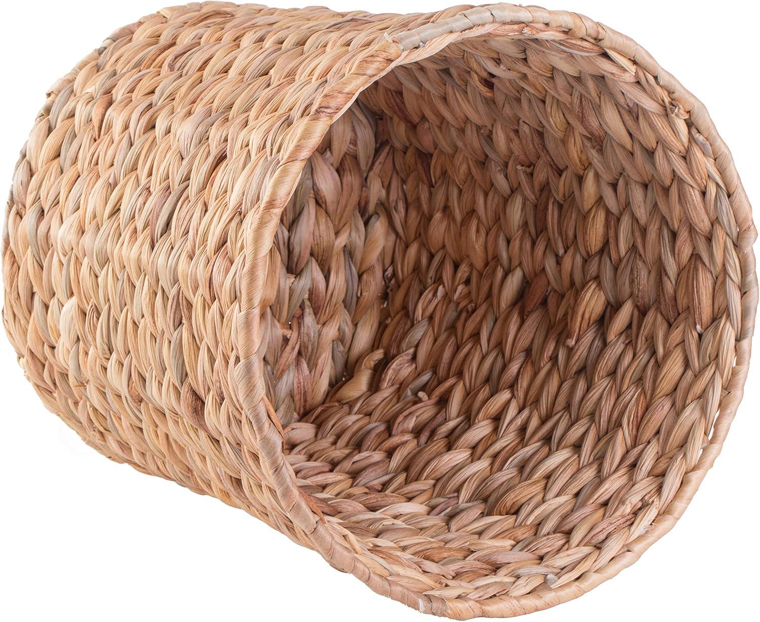 Natural Wicker Water Hyacinth Open Waste Basket ( 4 Gallons )