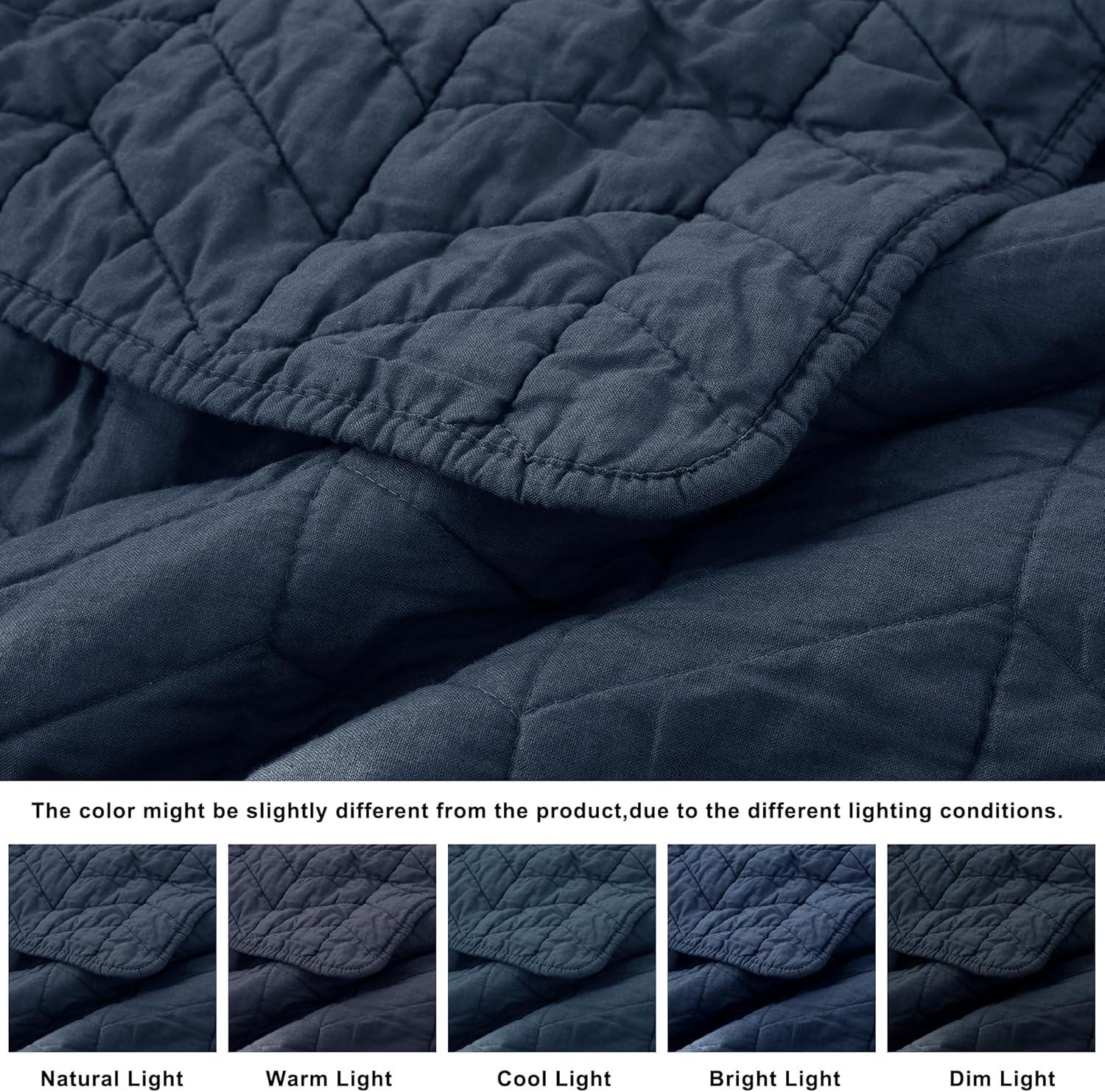 Bed Twin Quilt Set Navy Blue - Twin - 2 Piece