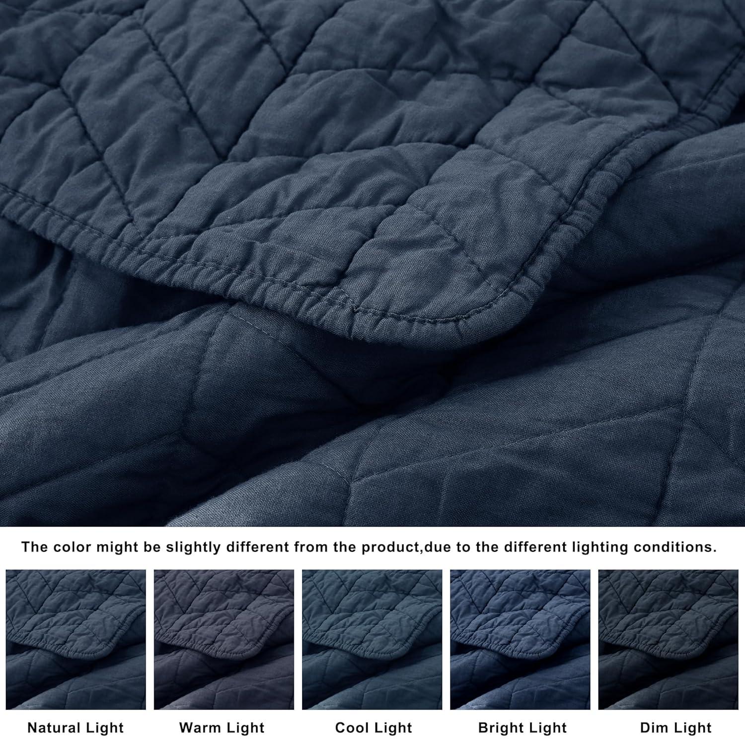 Bed Twin Quilt Set Navy Blue - Twin - 2 Piece