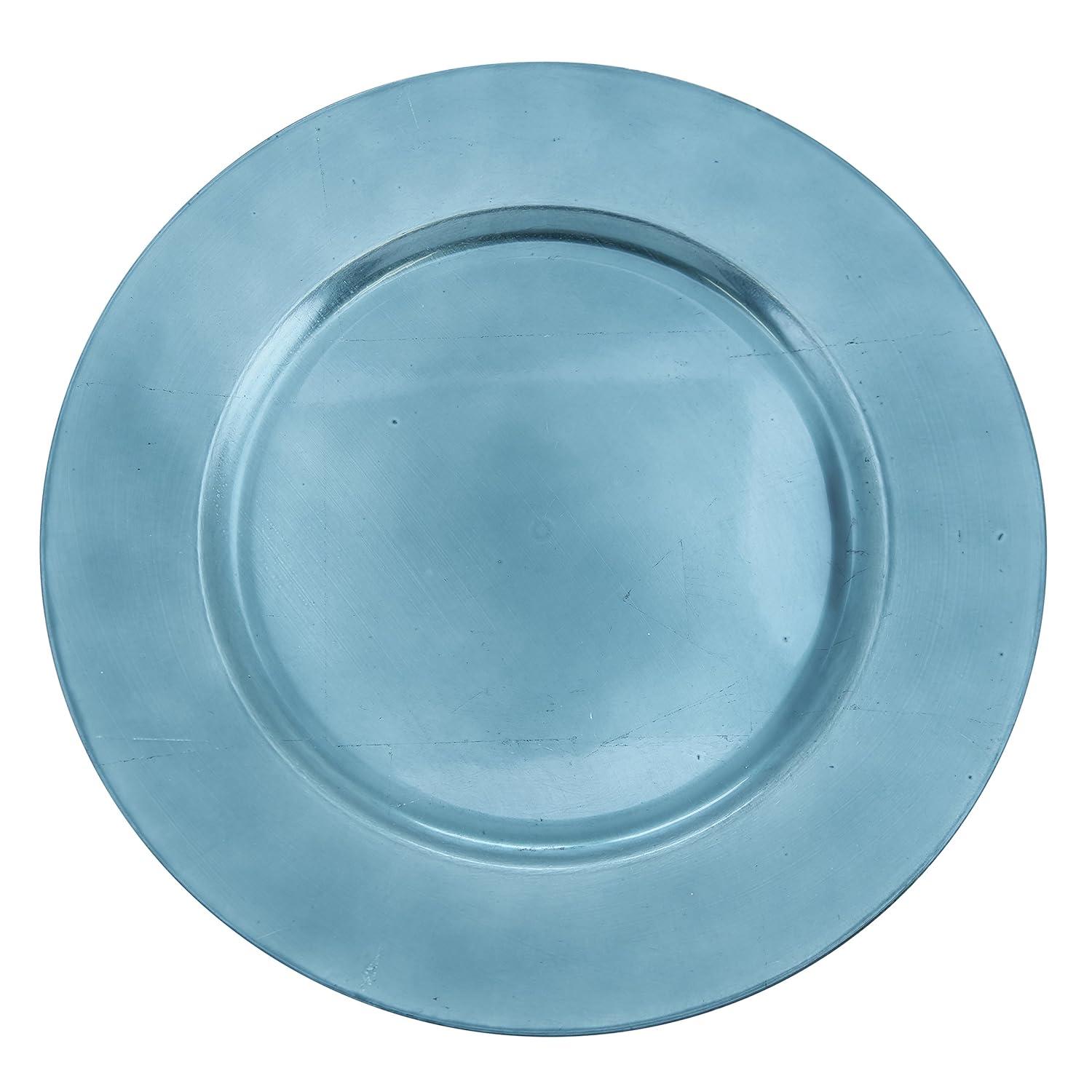 Saro Lifestyle Classic Solid Color Charger Plates, Teal, 13" Round