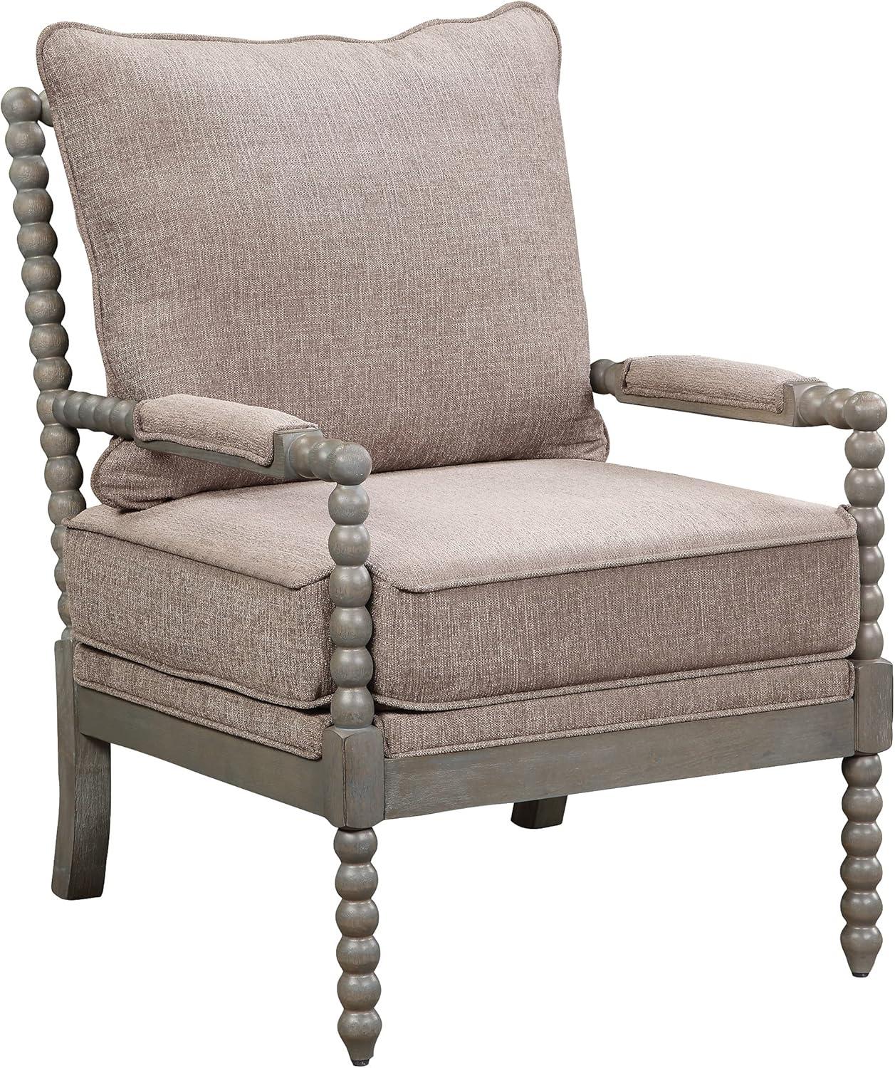 OSP Home Furnishings Abbott Chair in Dolphin Fabric with Brushed Grey Base K/D