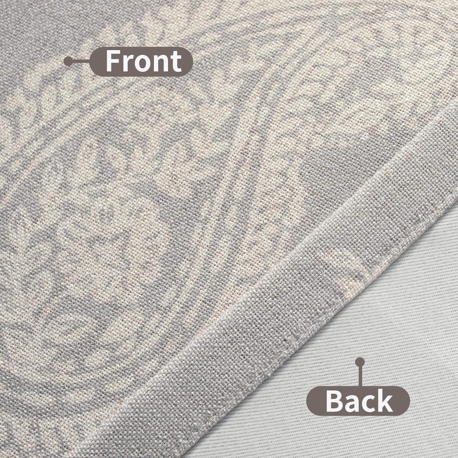 Gray Linen Paisley Blackout Tie-Up Curtain 45 x 63 Inch