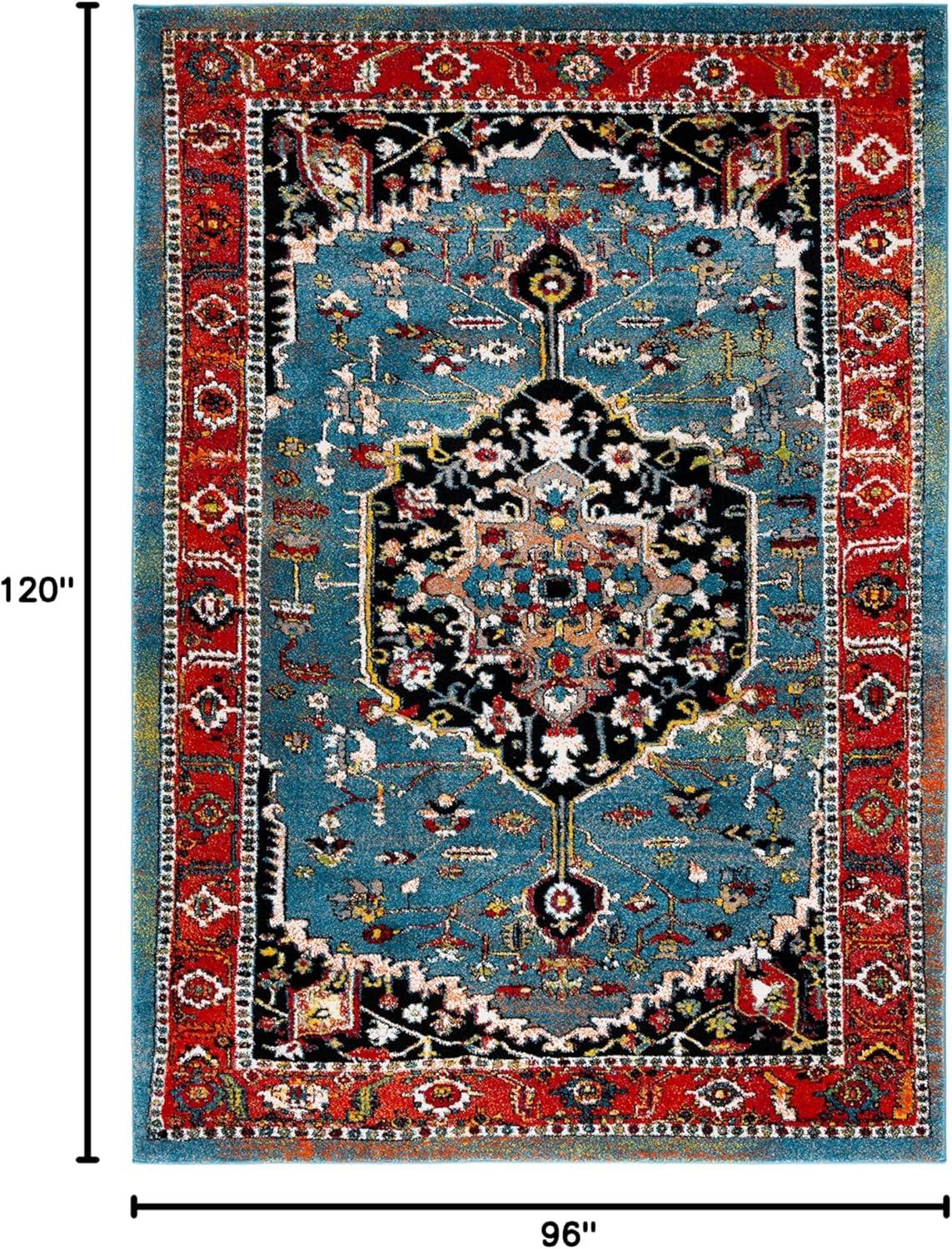 Vintage Hamadan VTH266 Power Loomed Area Rug - Blue/Red - 8'x10' - Safavieh.