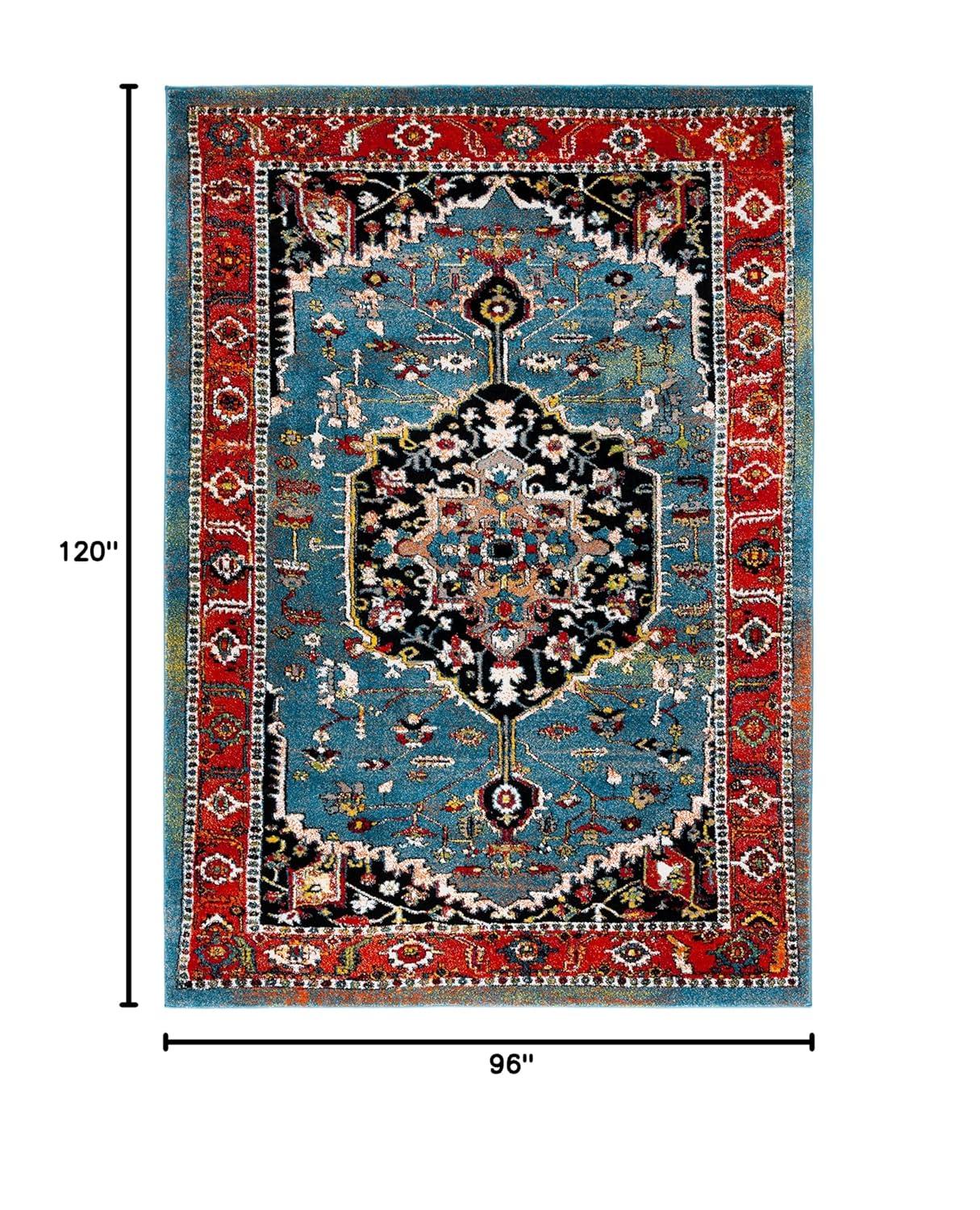 Vintage Hamadan VTH266 Power Loomed Area Rug - Blue/Red - 8'x10' - Safavieh.