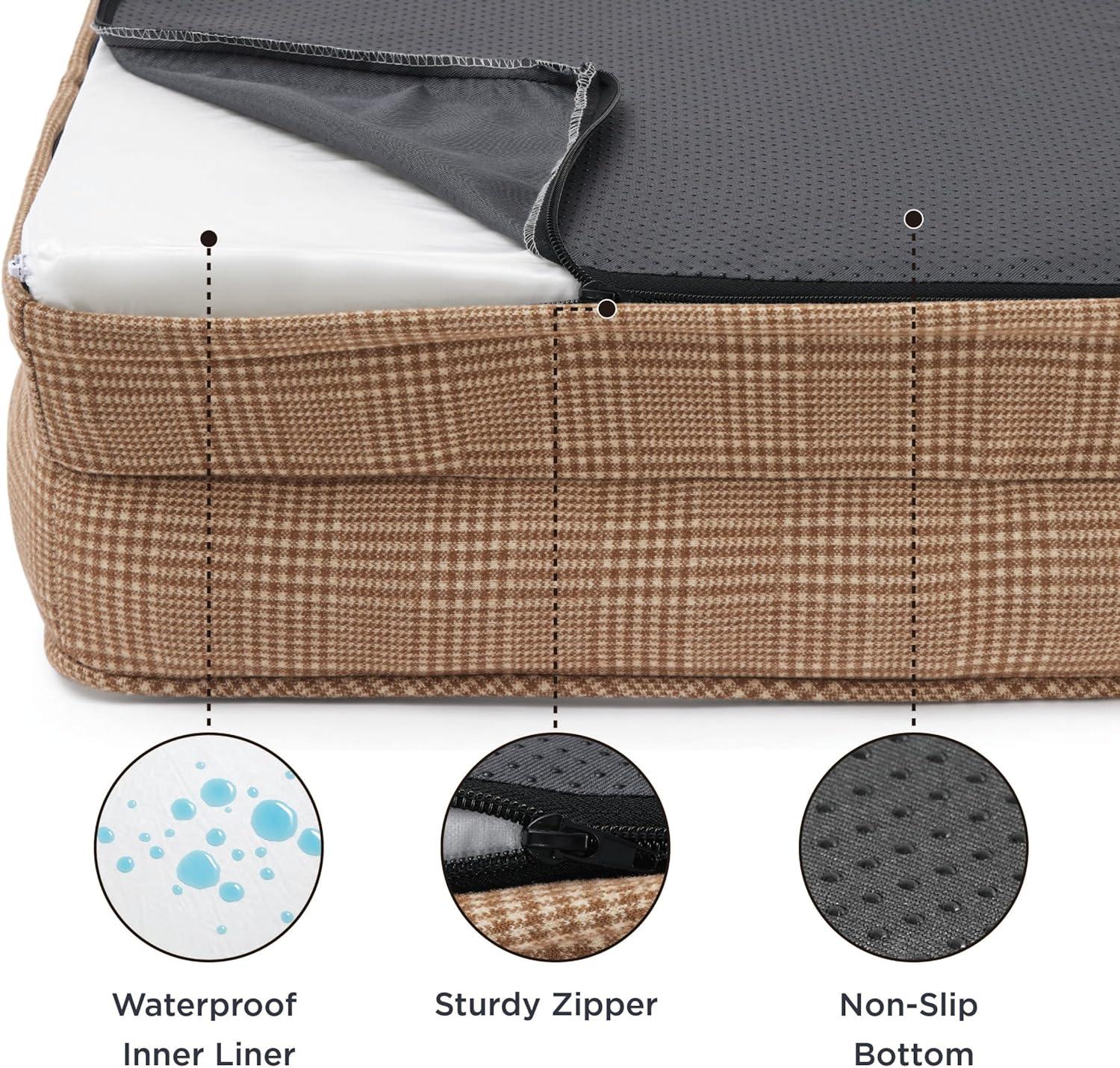 Small Orthopedic Waterproof Dog Bed with Bolster