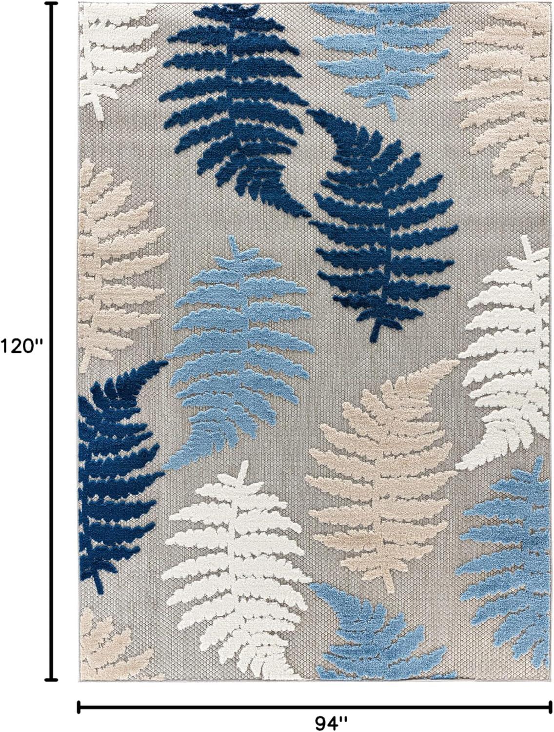 World Rug Gallery Seville Floral Leaves Indoor/Outdoor Area Rug