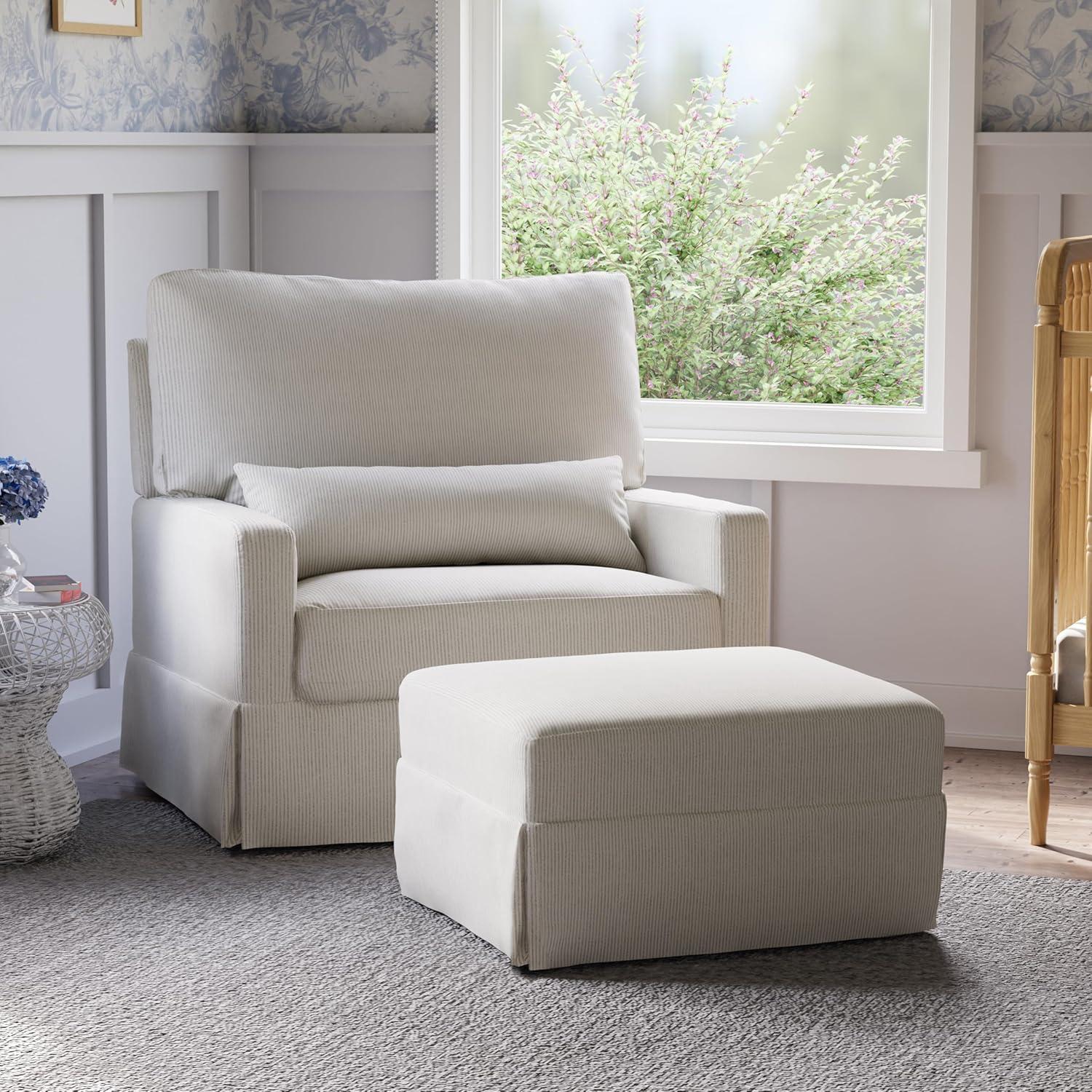 Crawford Pillowback Chair and a Half Upholstered Swivel Glider