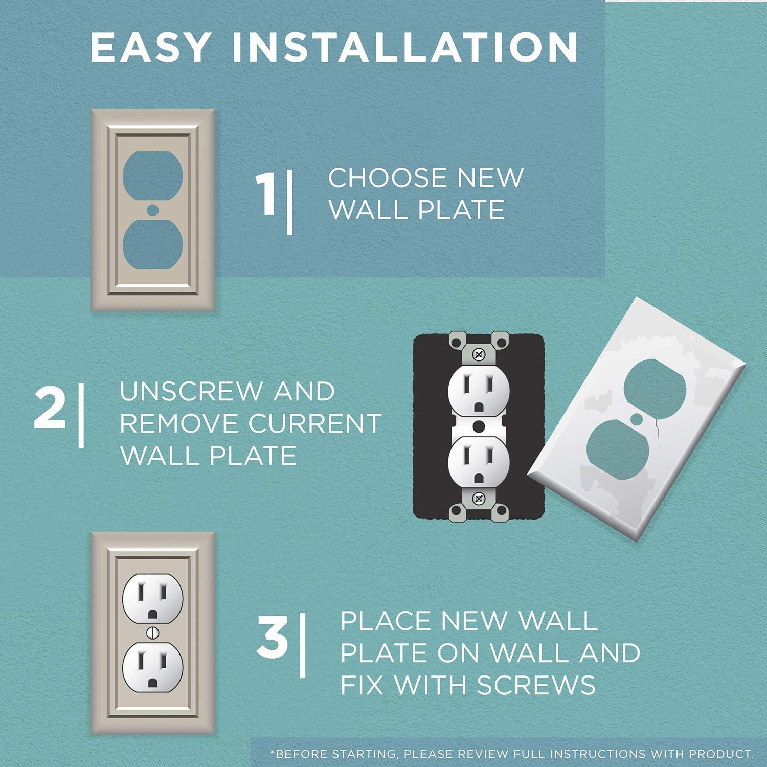 Classic Beaded 1-Gang Duplex Outlet Wall Plate