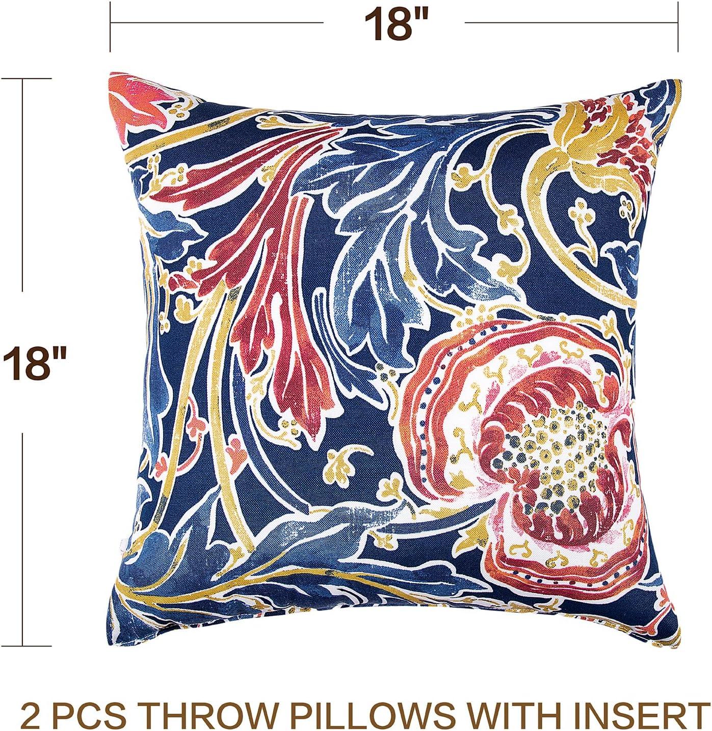 JMGBird Outdoor Pillows Waterproof Set of 2 Outdoor Pillow 18×18 Inch Outdoor Throw Pillows for Patio Furniture, Bed, Couch, and Sofa