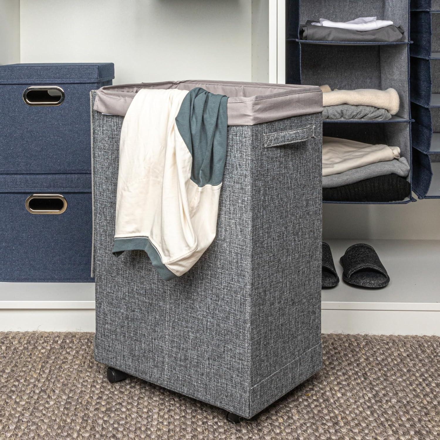 Household Essentials Rolling Laundry Hamper with Handles