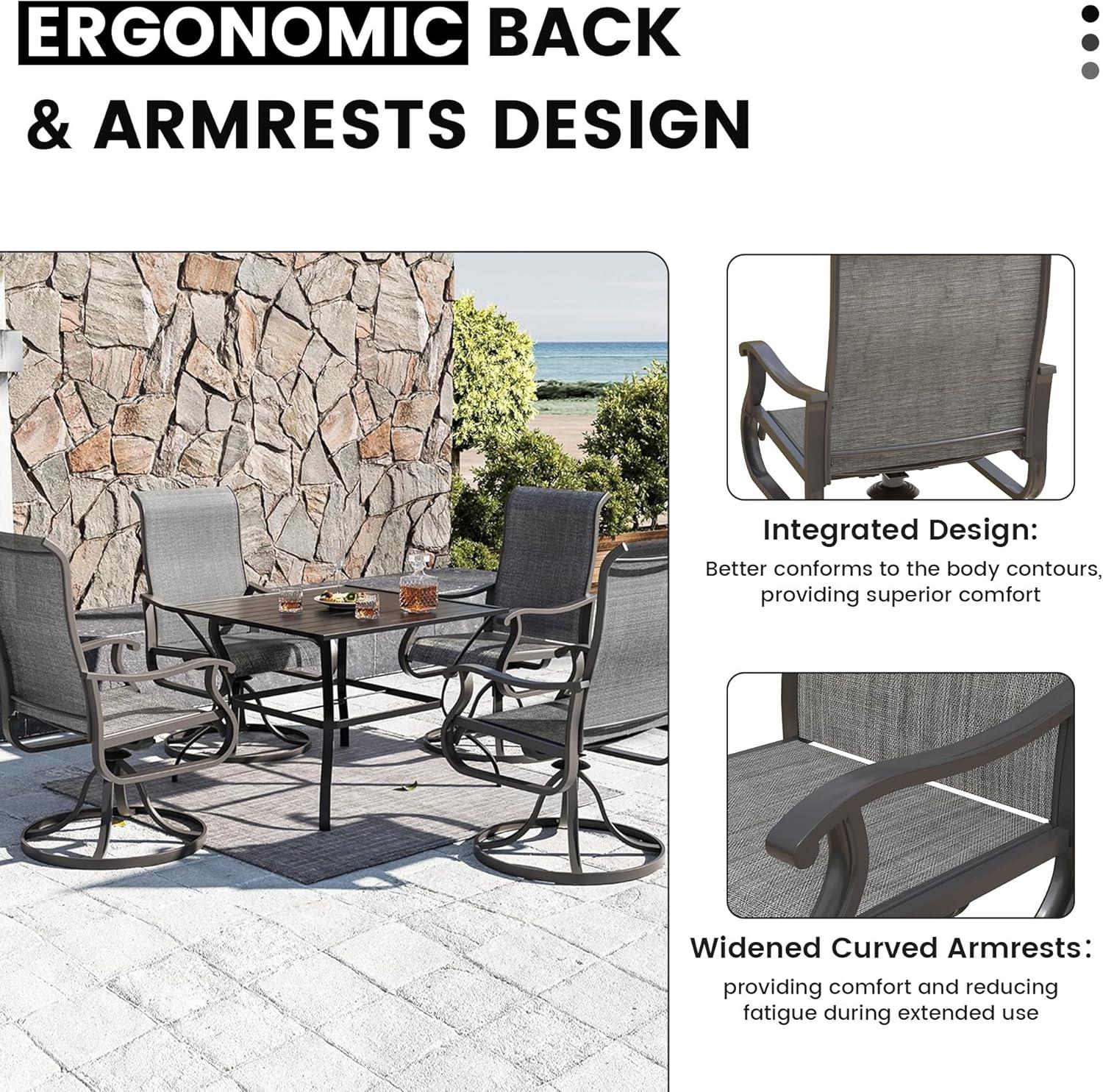 Joclynn Swivel Patio Dining Armchair