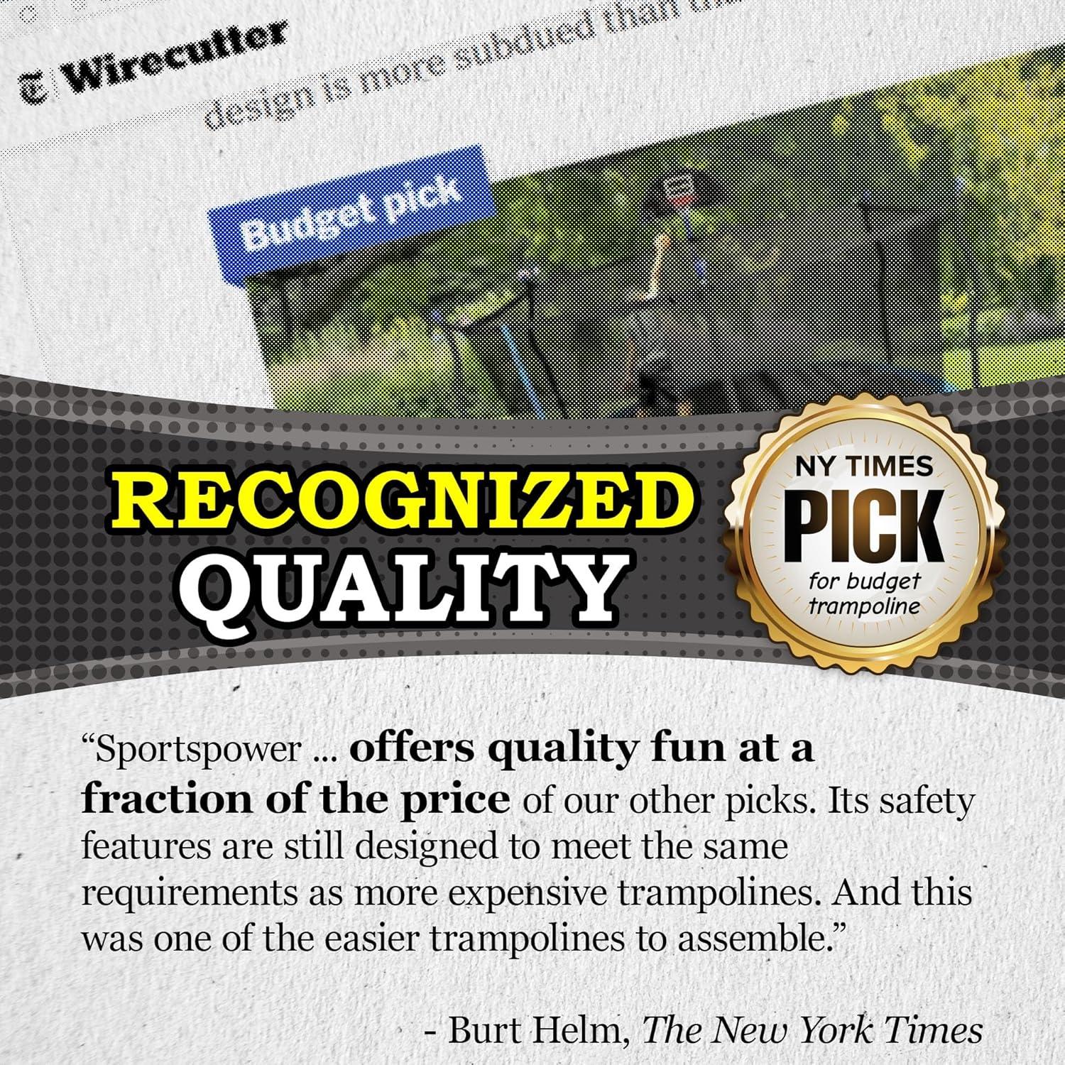 TruJump Sportspower TruJump 14' Round Trampoline with Safety Enclosure & with Lifetime Warranty on Jump Mat