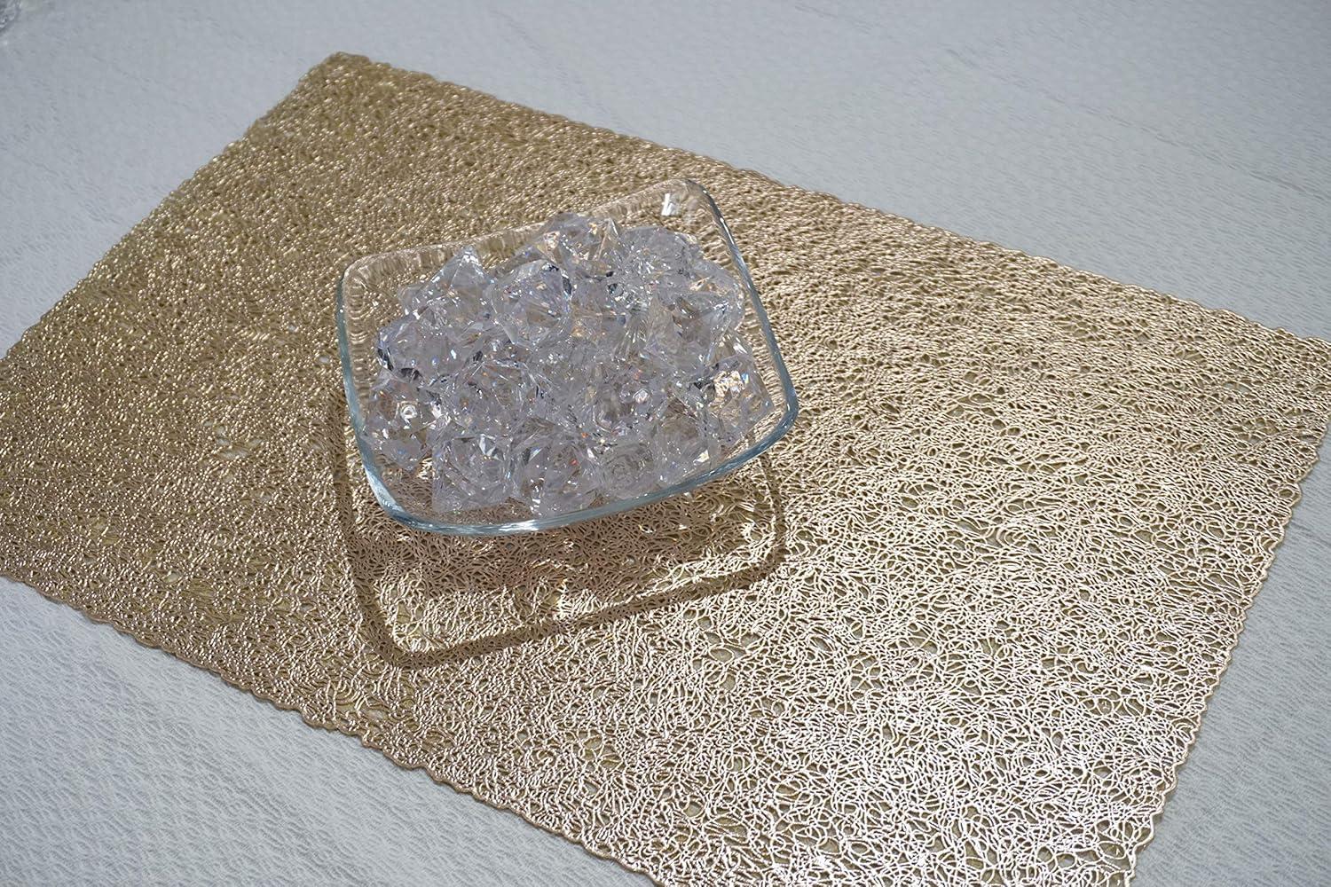 Gold Rectangular Vinyl Placemats Set of 4