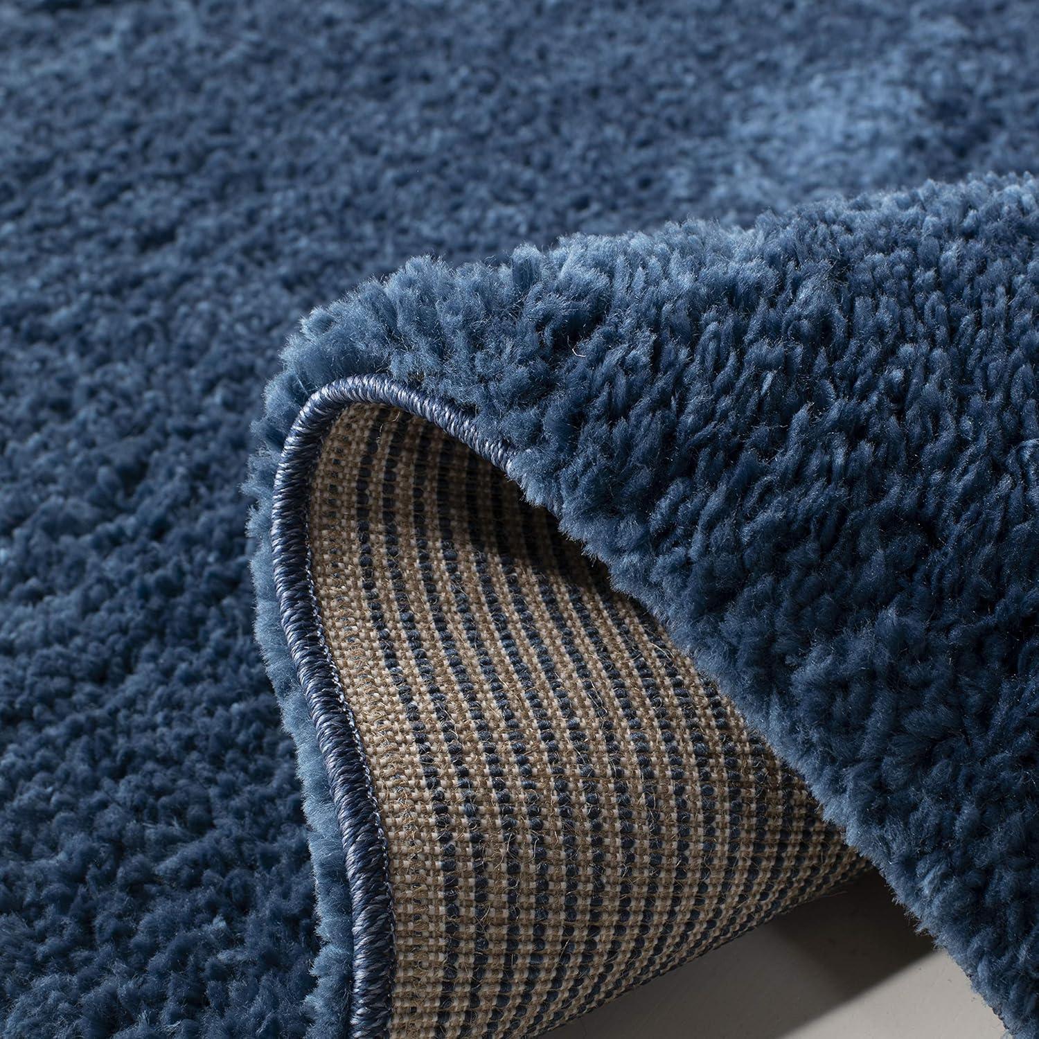 August Shag 900 AUG900 Power Loomed Indoor Area Rug - Navy - 5'3"x7'6" - Safavieh