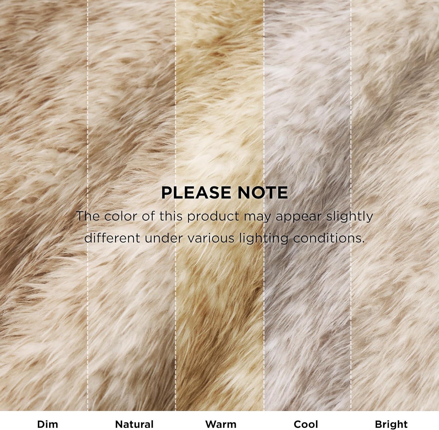 Luxurious Beige Faux Fur 50x70 Inch Cozy Blanket