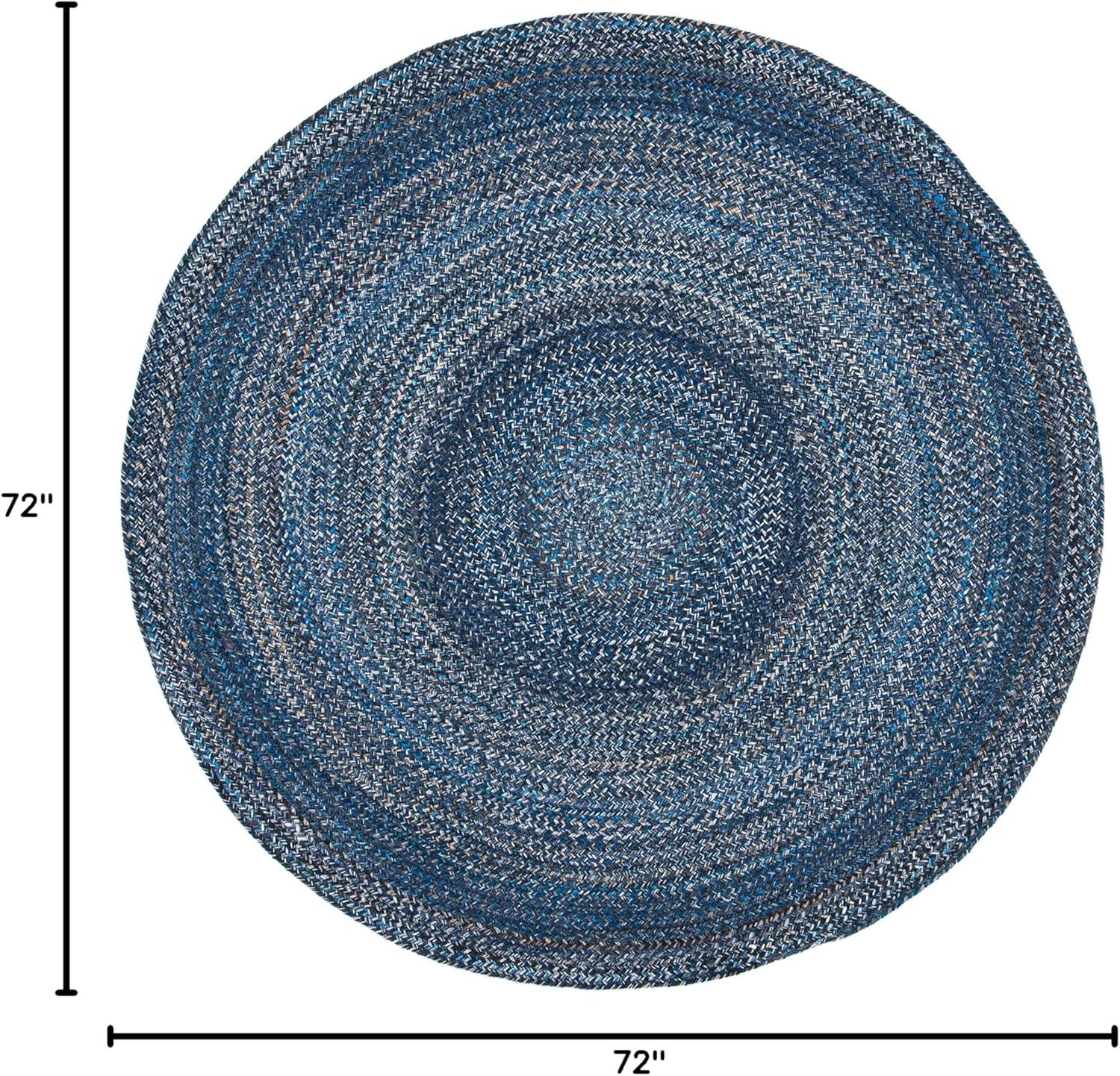 Braided BRD851 Hand Braided Area Rug - Navy - 6' Round - Safavieh.
