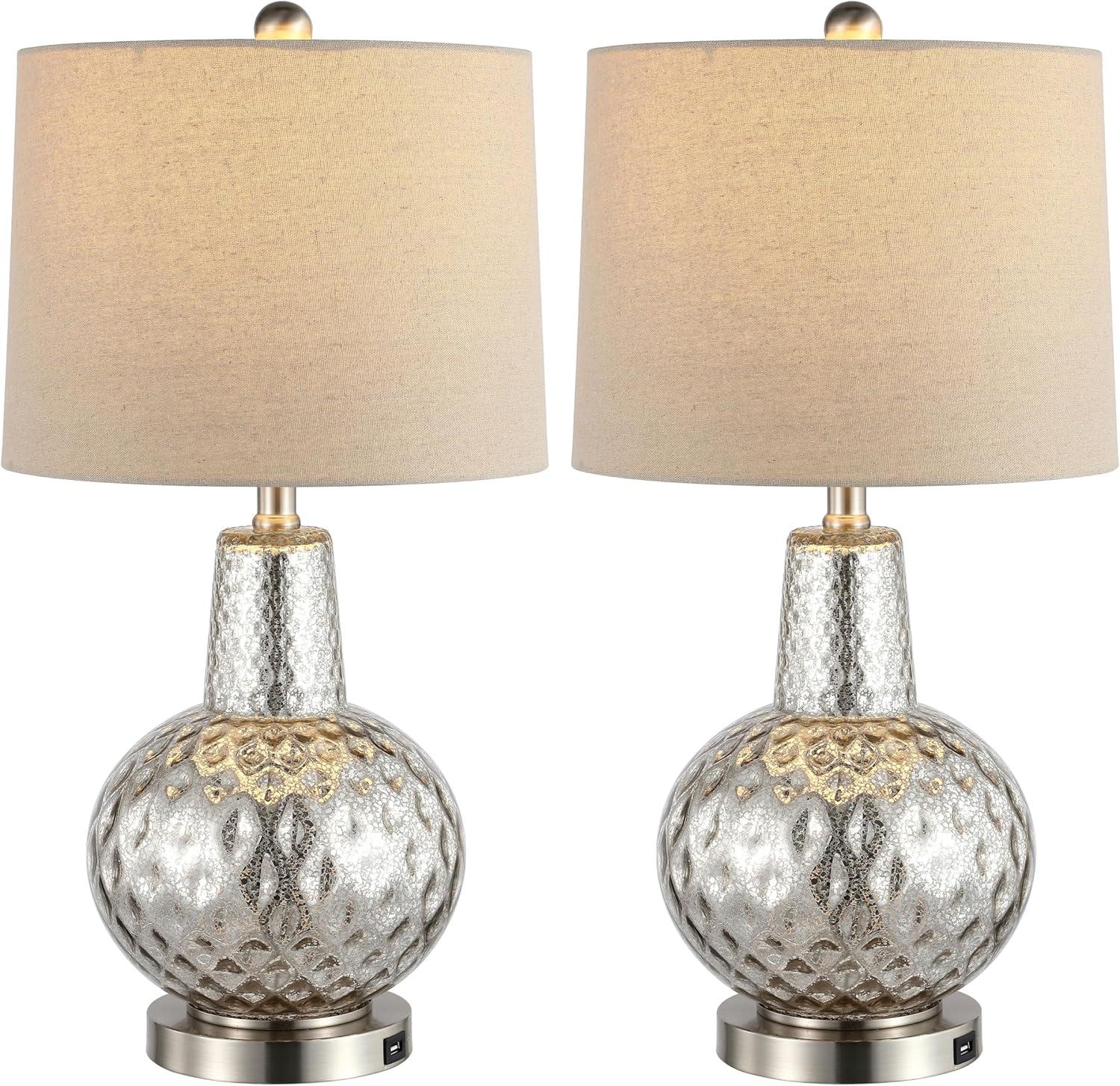 Atlas Table Lamp W/ USB Port - 23.5 Inch Height - TBL4201 - Mercury - Safavieh