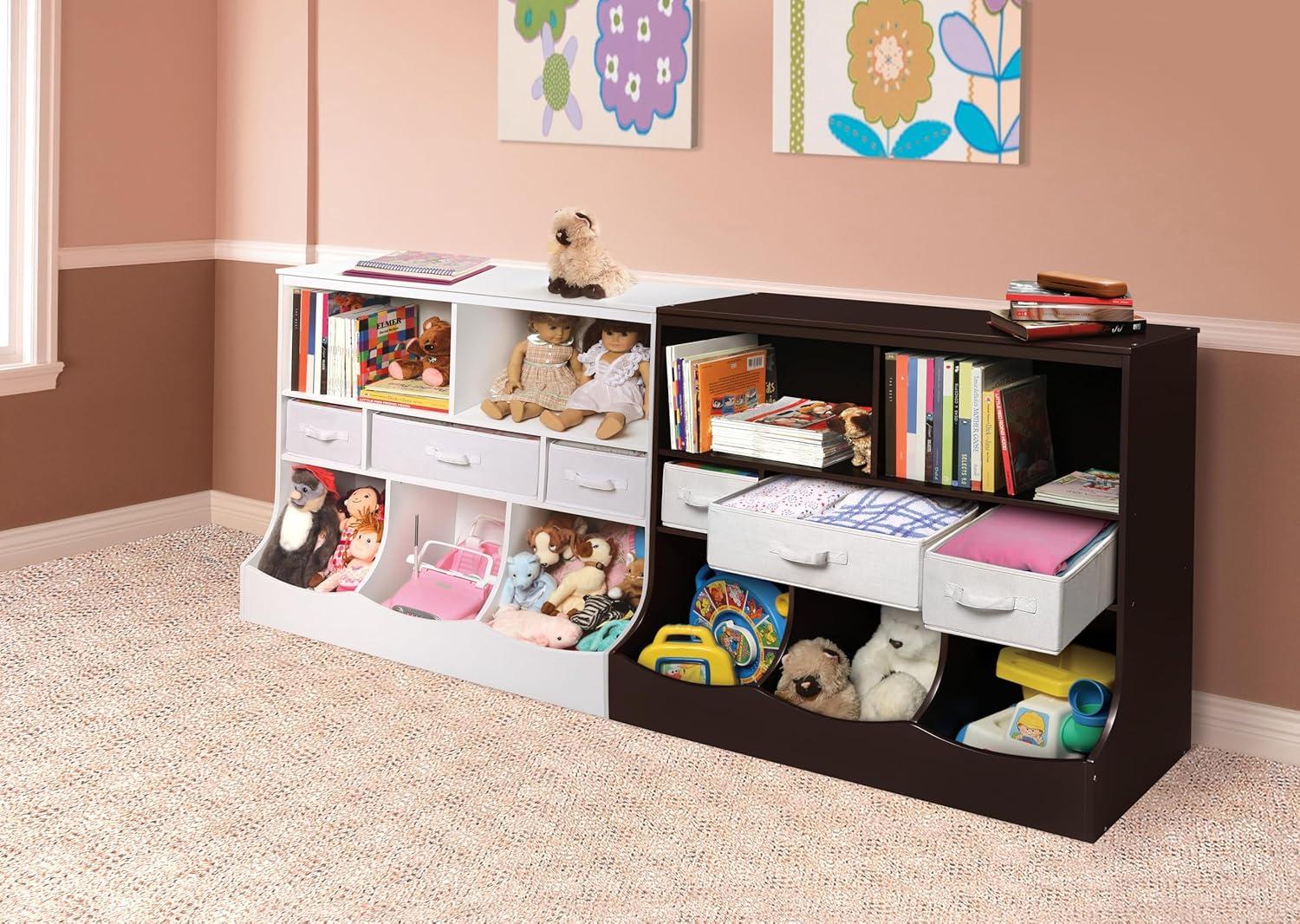 Badger Basket Combo Bin Storage Unit with Three Baskets - Espresso