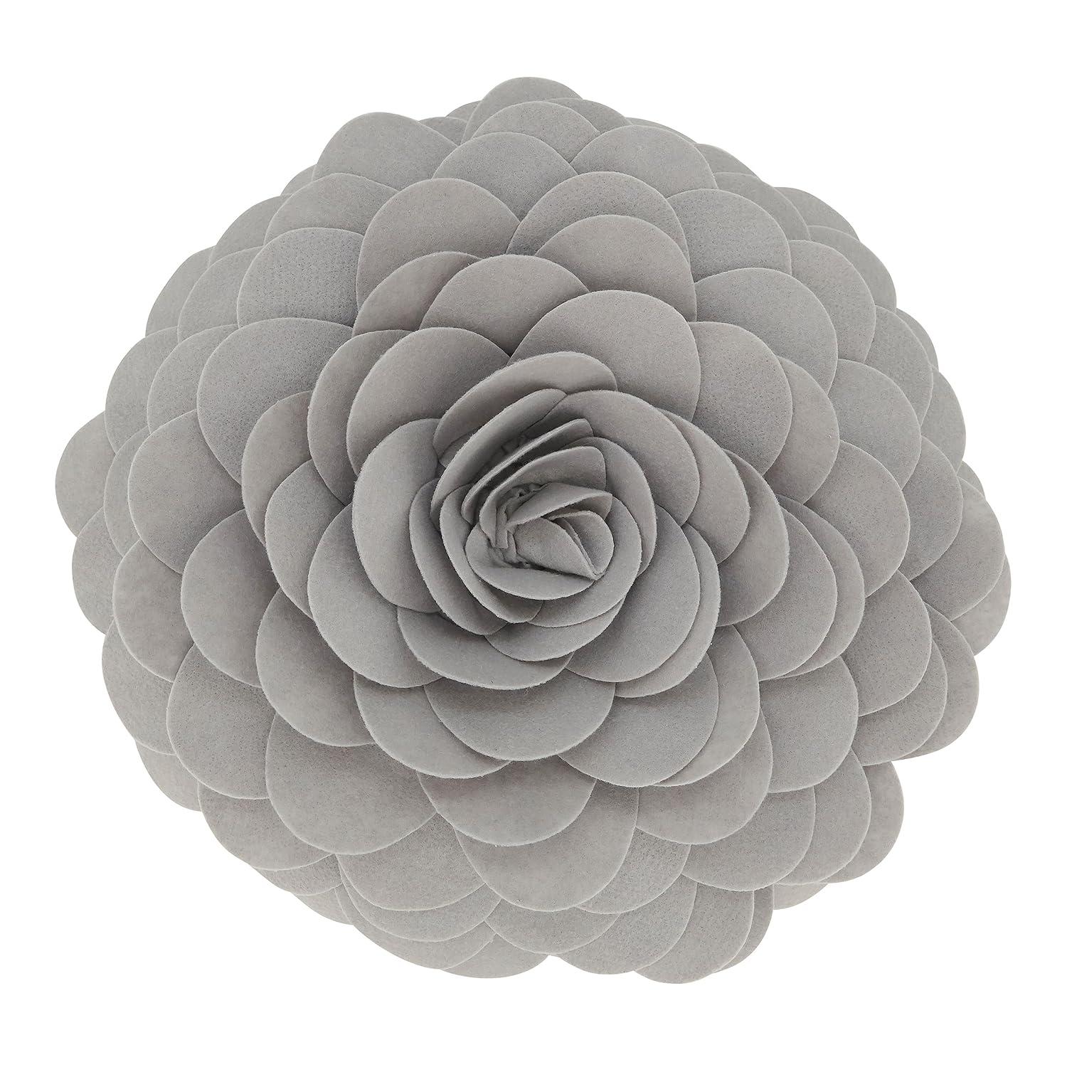 Saro Felt Collection Appliqued Felt Throw Pillow