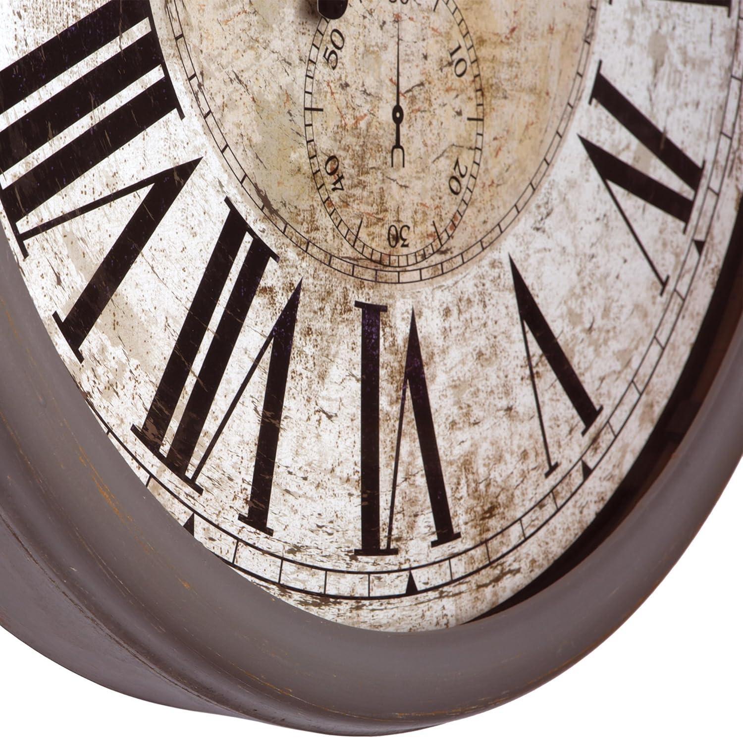 Oversized Gray and White Roman Numeral Wall Clock