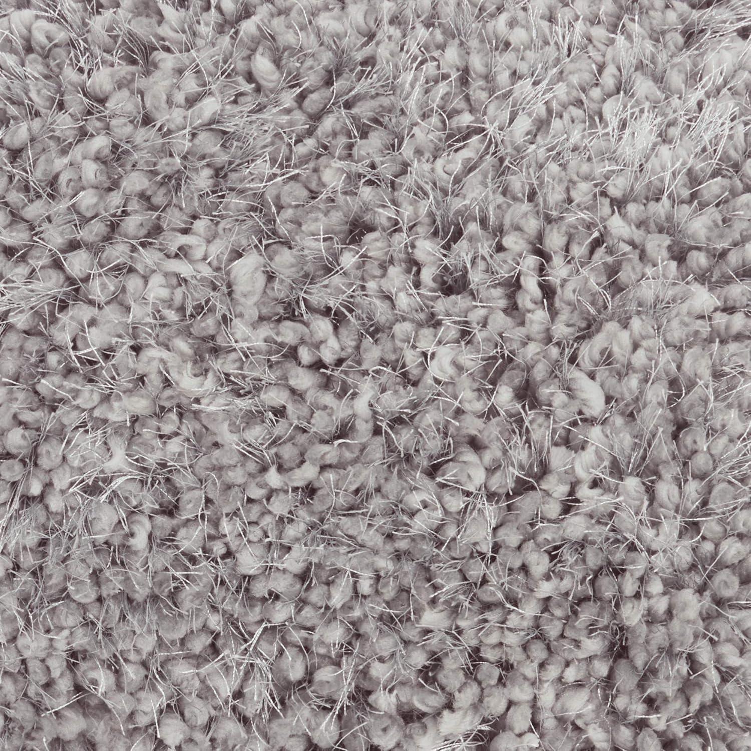 Nourison Shag Light Grey Decorative Throw Pillow , 18" x 18"