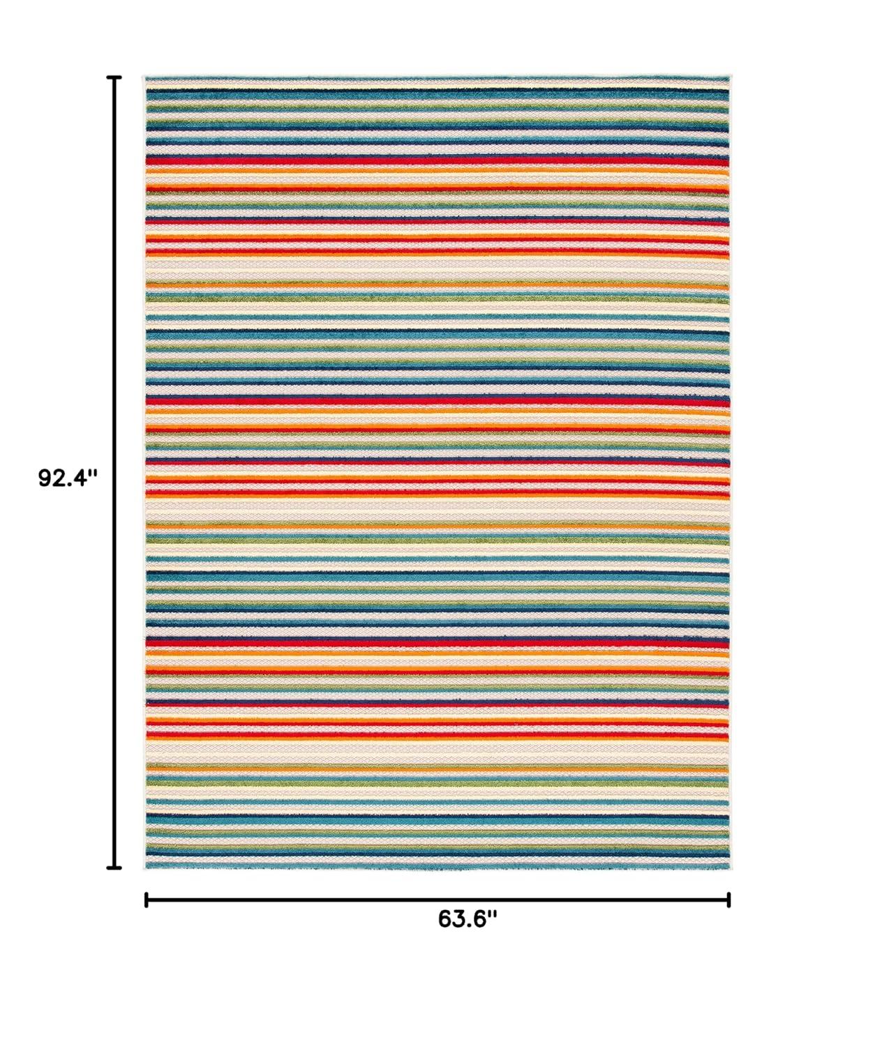 Cabana CBN323 Loomed Indoor Area Rug - Ivory/Green - 5'3"x7'6" - Safavieh