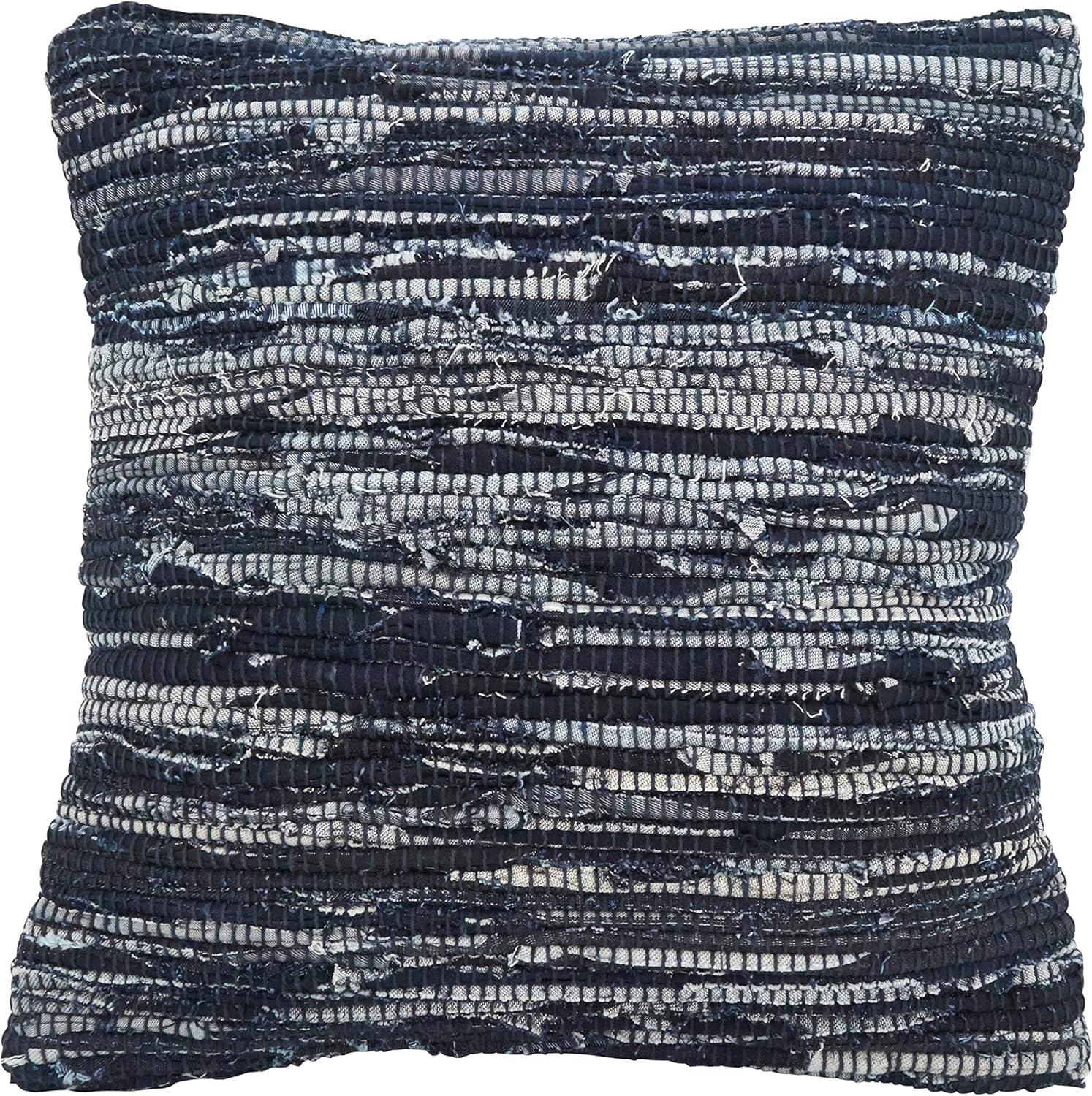 Oversize Down Filled Denim Chindi Throw Pillow - Saro Lifestyle