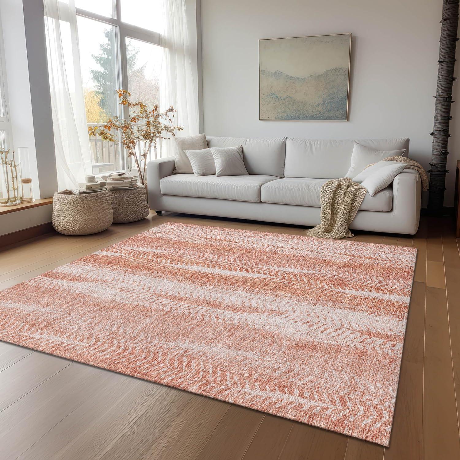 Addison Rugs Machine Washable Indoor/ Outdoor Chantille Modern Imprints Rug Coral - 2'6" x 3'10"