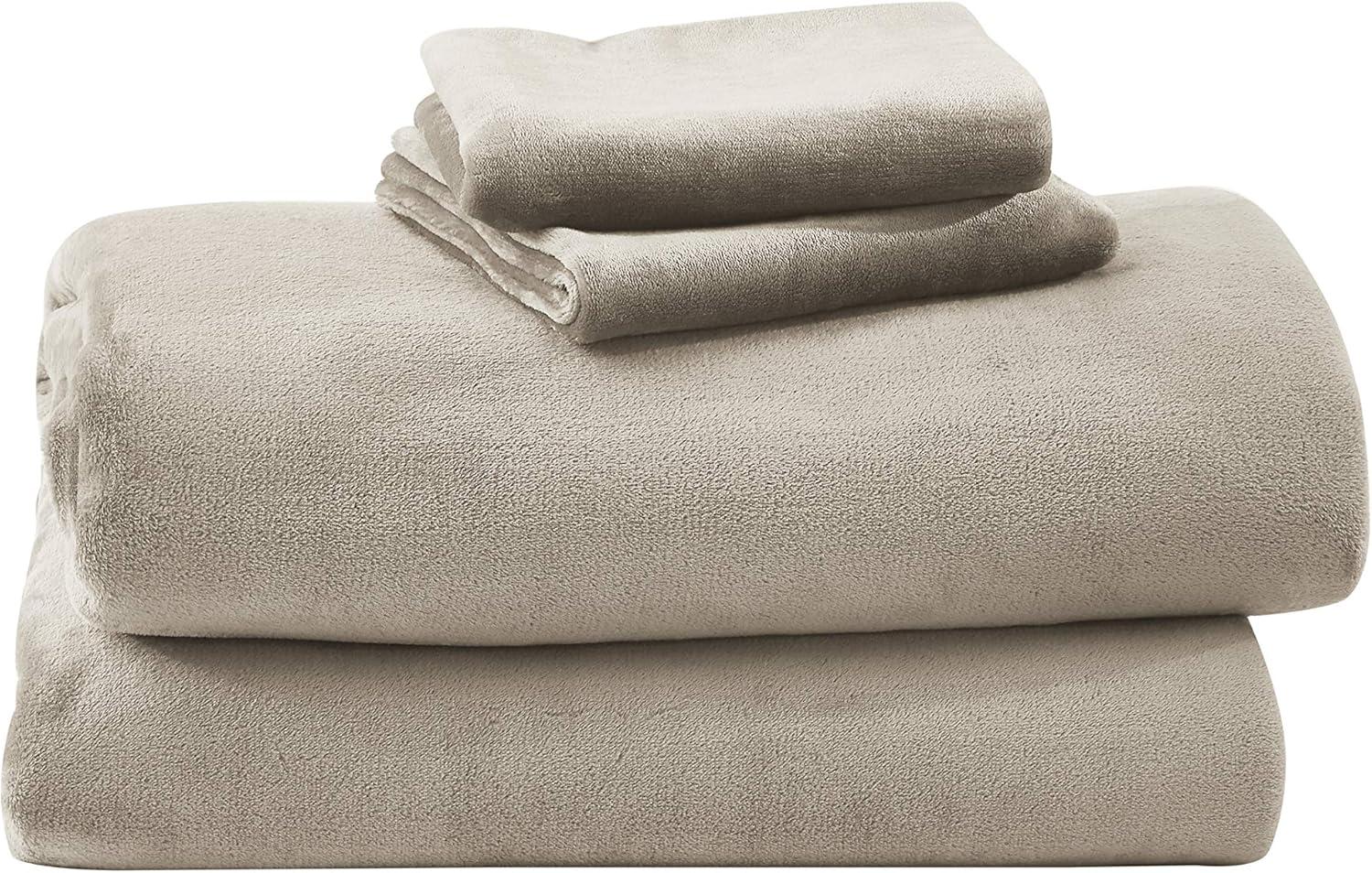 Taupe California King Deep Pocket Flannel Fleece Sheet Set