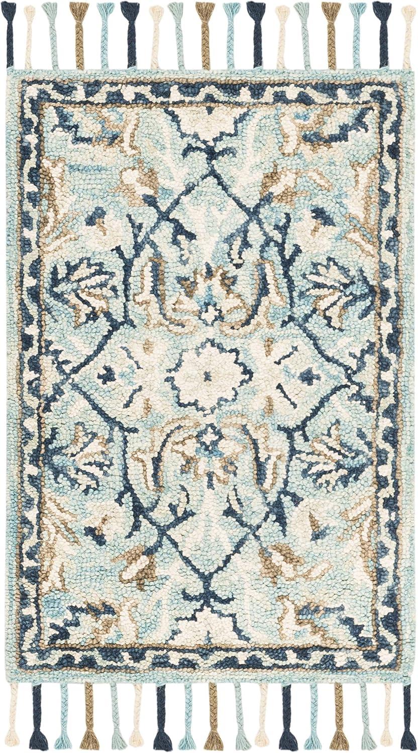 Blossom BLM457 Hand Tufted Runner Rug - Blue/Ivory - 2'3"x6' - Safavieh.