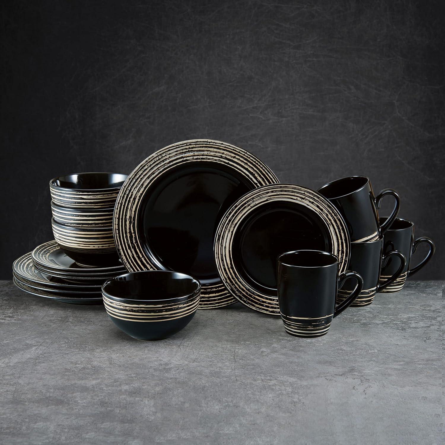 Pfaltzgraff® Bryson Black 16-Piece Dinnerware Set Stoneware