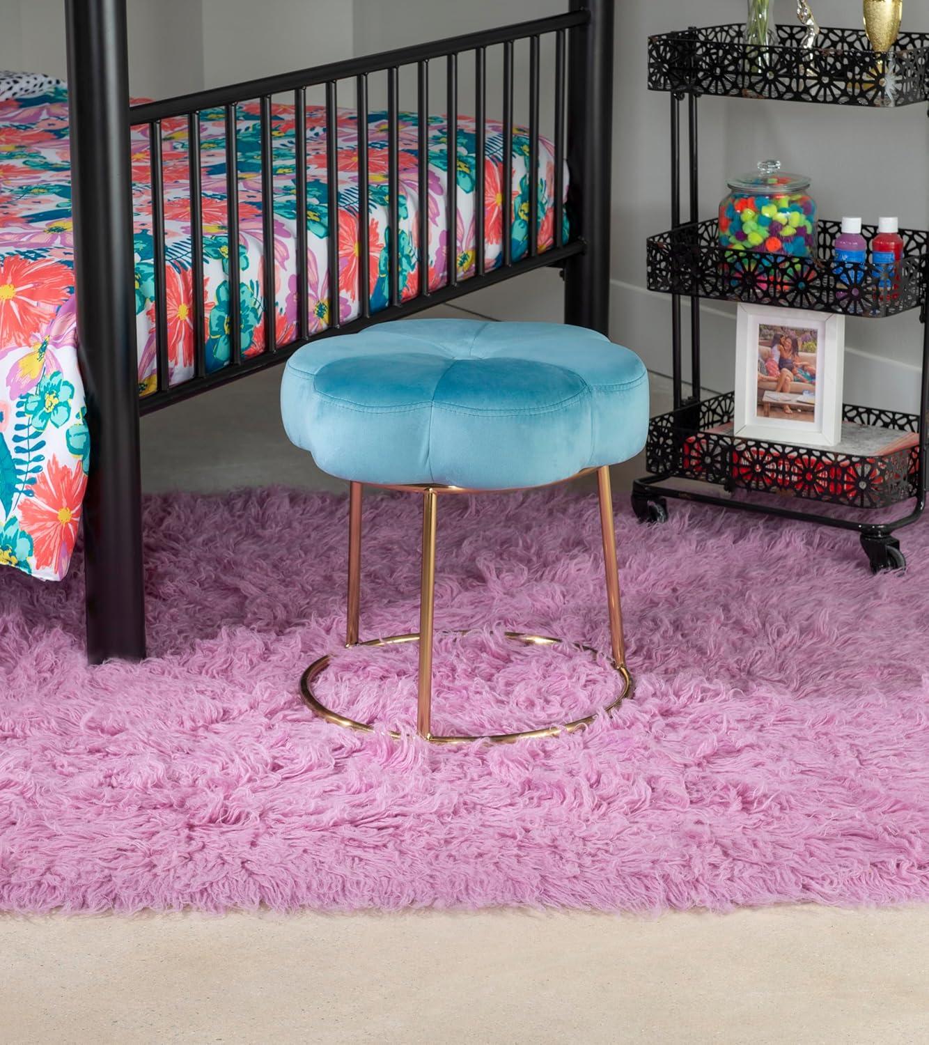 Ciara Flower Cushioned Vanity Stool