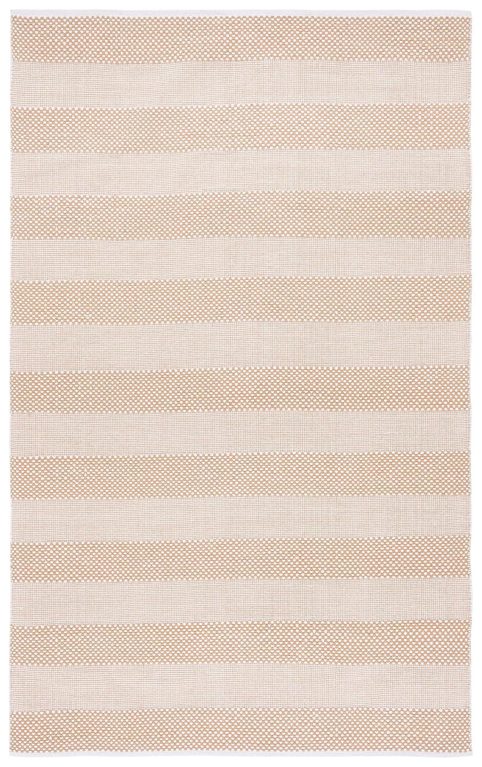 Striped Kilim STK802 Hand Woven Area Rug - Ivory/Gold - 4'x6' - Safavieh.