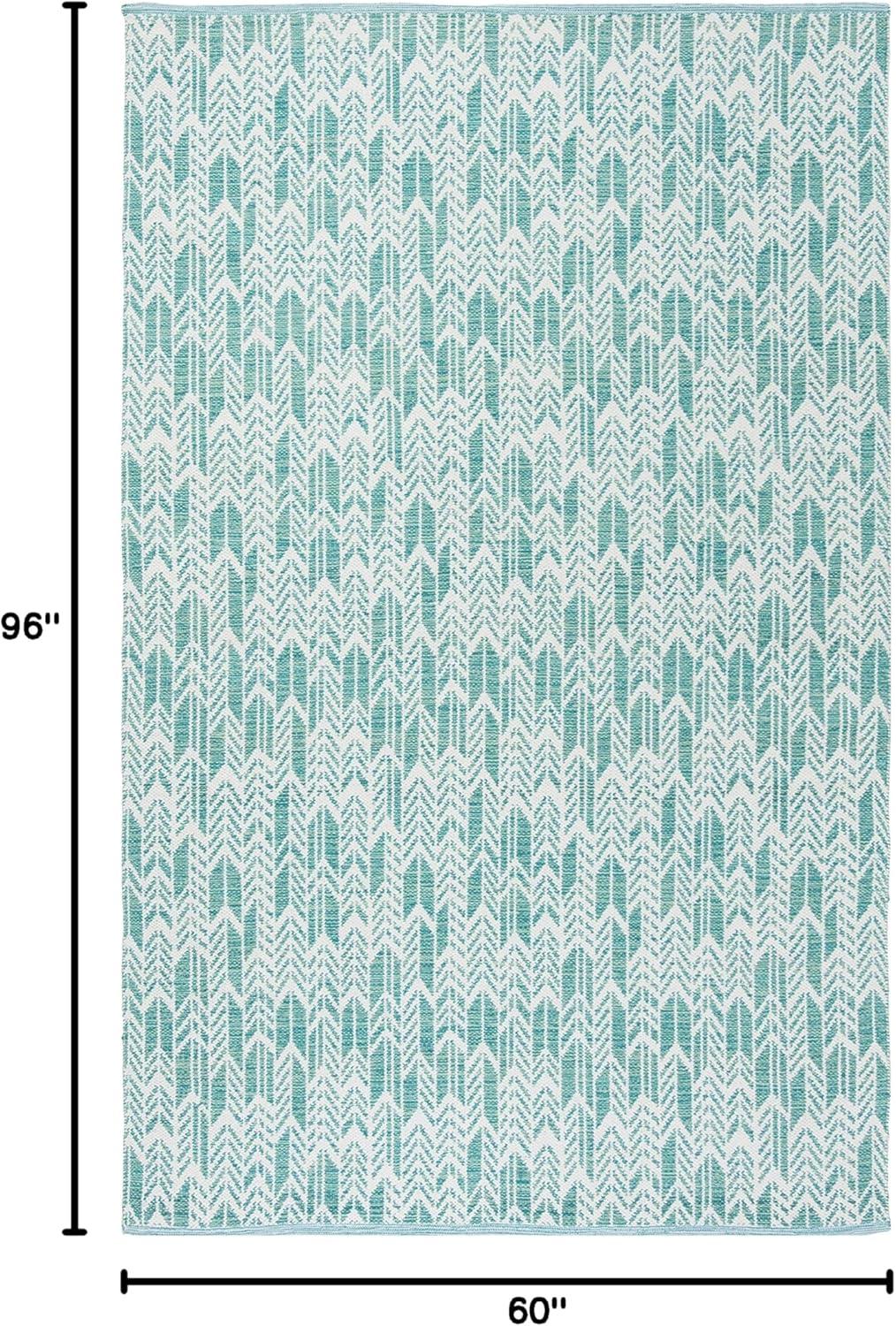 Montauk MTK609 Hand Woven Indoor Area Rug - Aqua/Ivory - 5'x8' - Safavieh