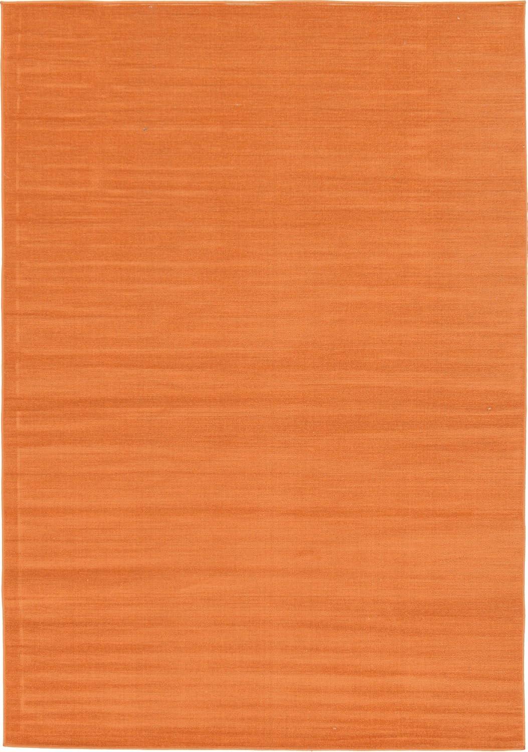 Unique Loom Williamsburg Collection Area Rug - Solid (6' 1" x 9' Rectangle Salmon)